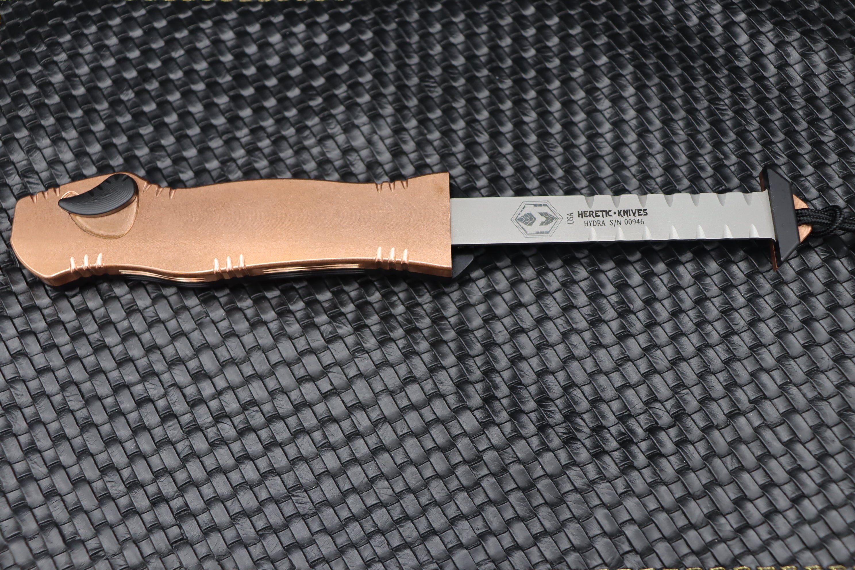 Heretic Knives Hydra Two Tone Black Tanto & Copper Body