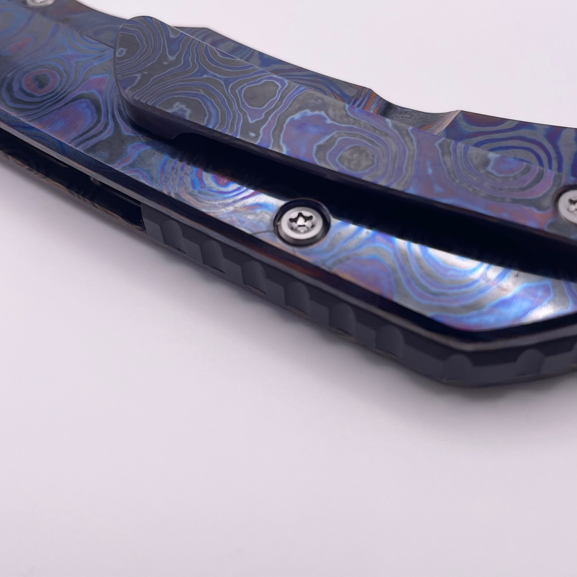 BLEMISH Custom Knife Factory Rotten Design Evo 4.0 Zircuti Handles & Damasteel