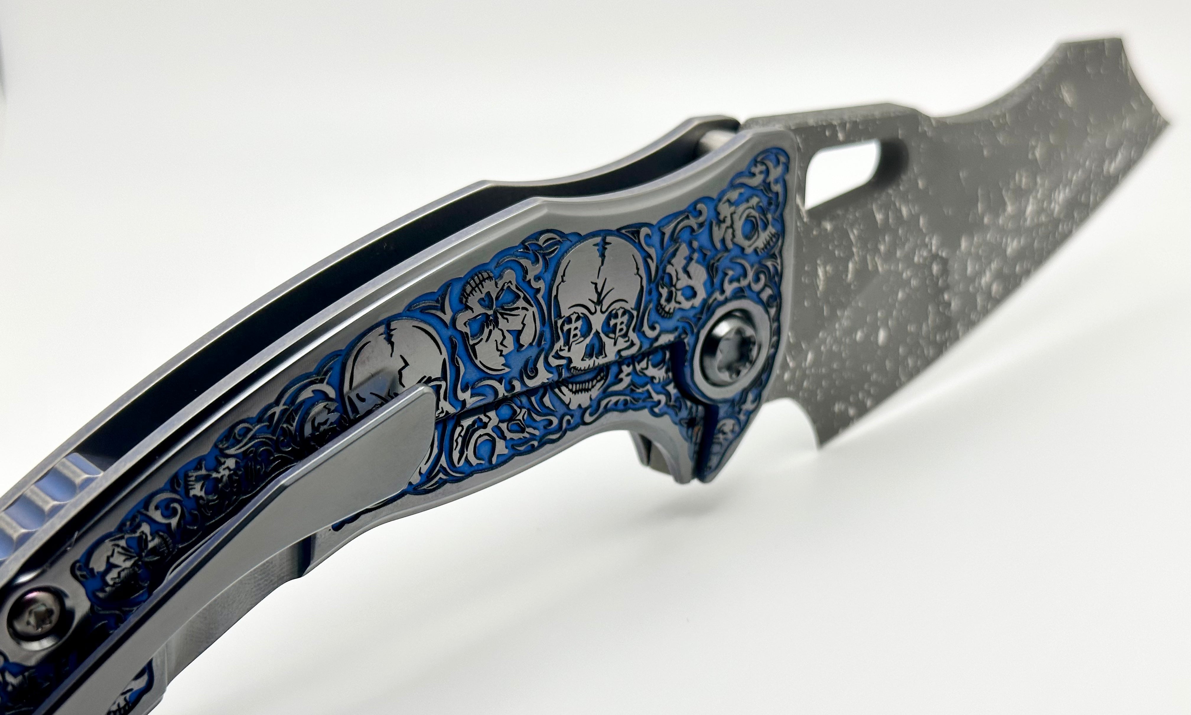 Borka Blades Mike Bond Shylock Blue/Black Hula Skulls & Guru Compound Grind