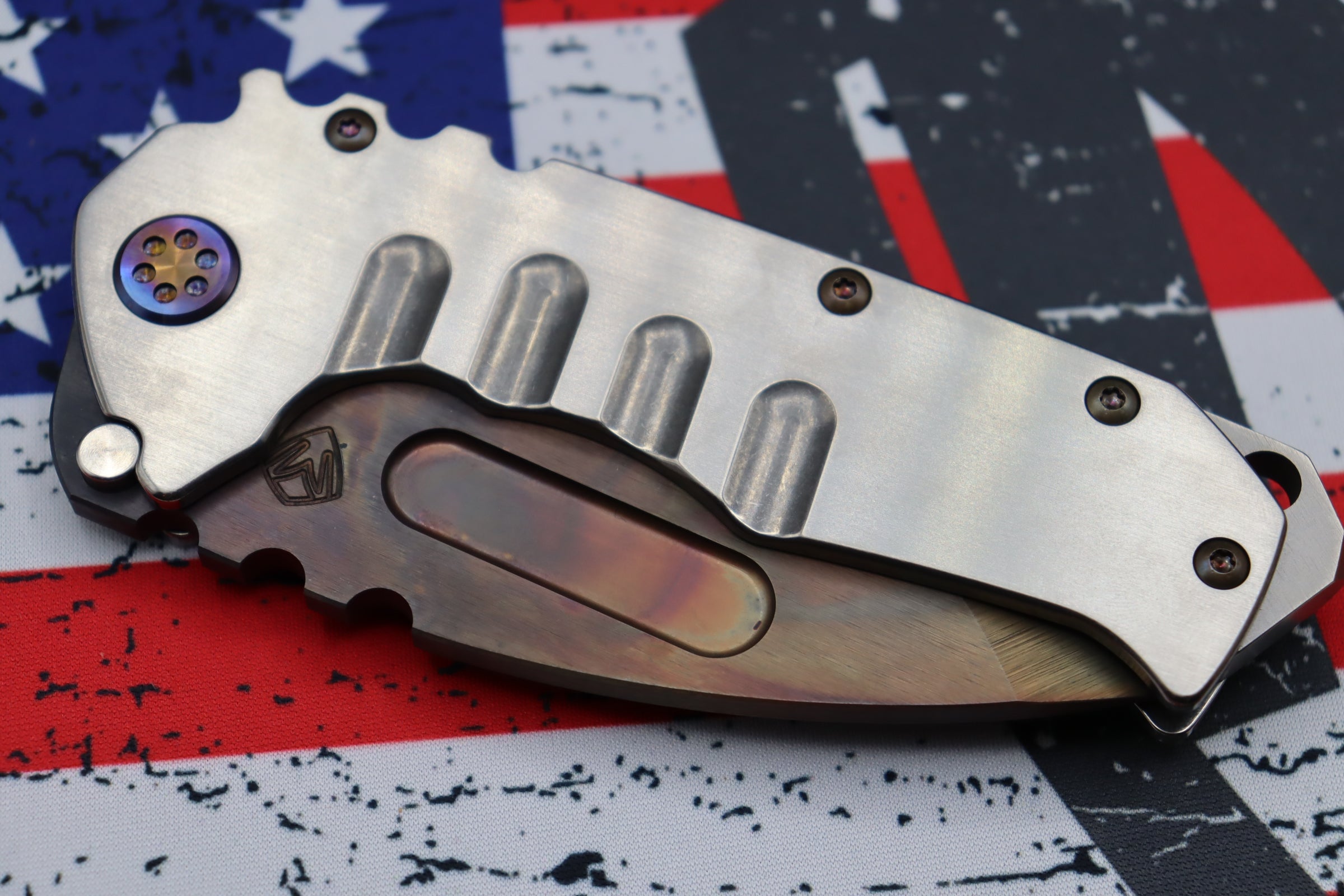 Medford Knife Praetorian T Tumbled & Flamed Hardware with S35 Vulcan Tanto 103-172