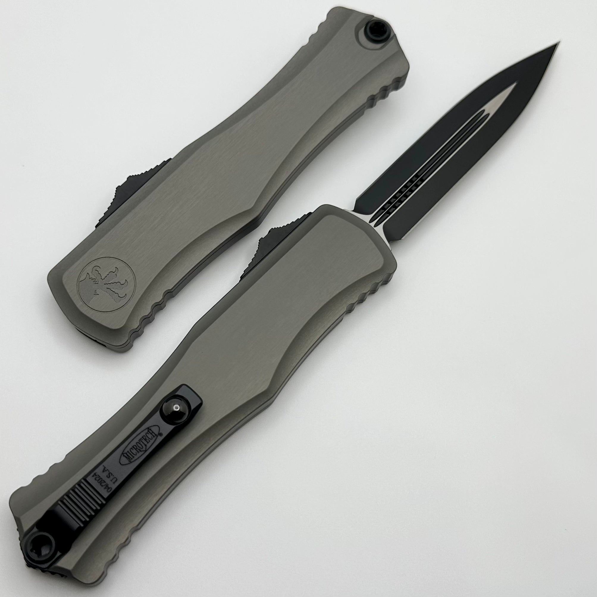 Microtech Knives Hera II Apocalyptic Natural Clear w/ Black Double Edge 1702-1NC