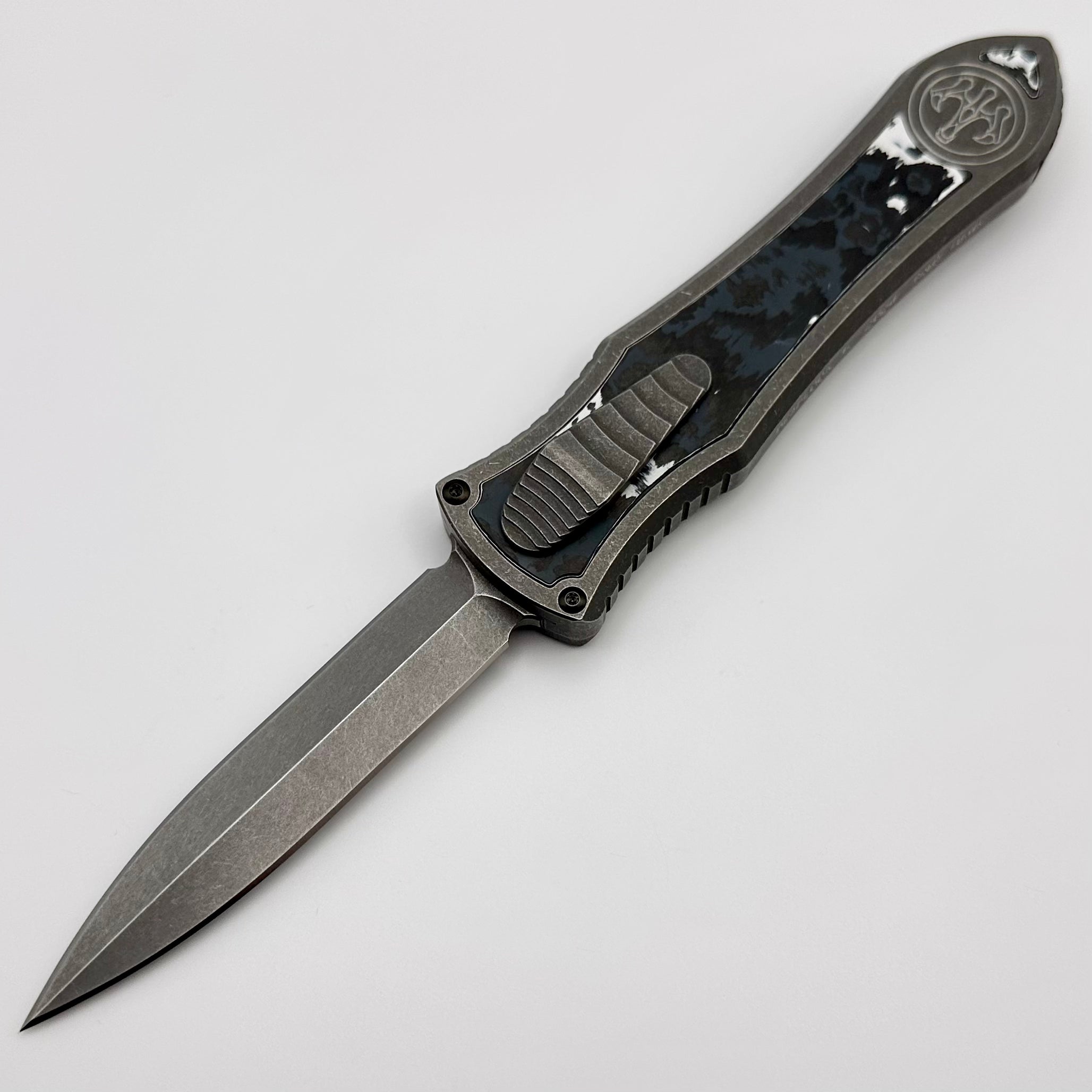 Hawk Designs Model C Deadlock Titanium w/ Fat Carbon & Stonewash MagnaCut Blade