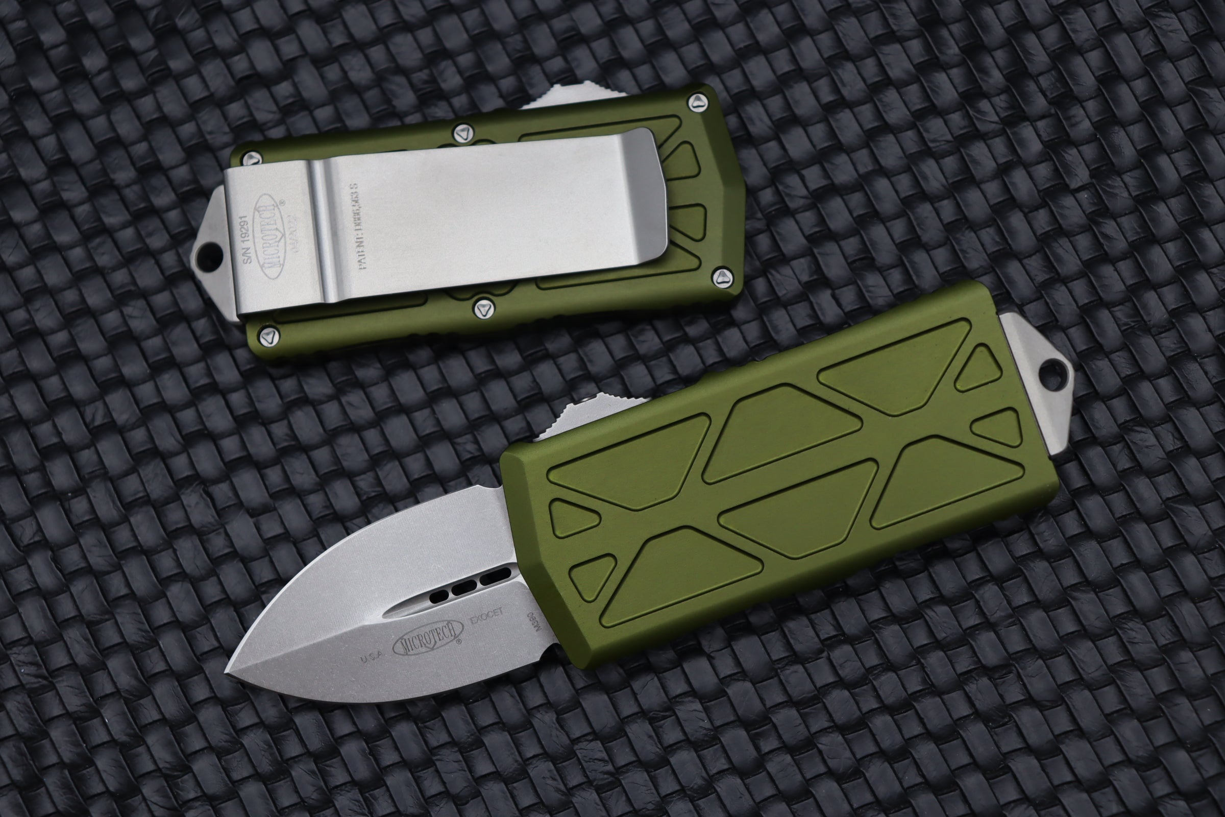 Microtech Exocet Stonewash Standard & OD Green 157-10OD