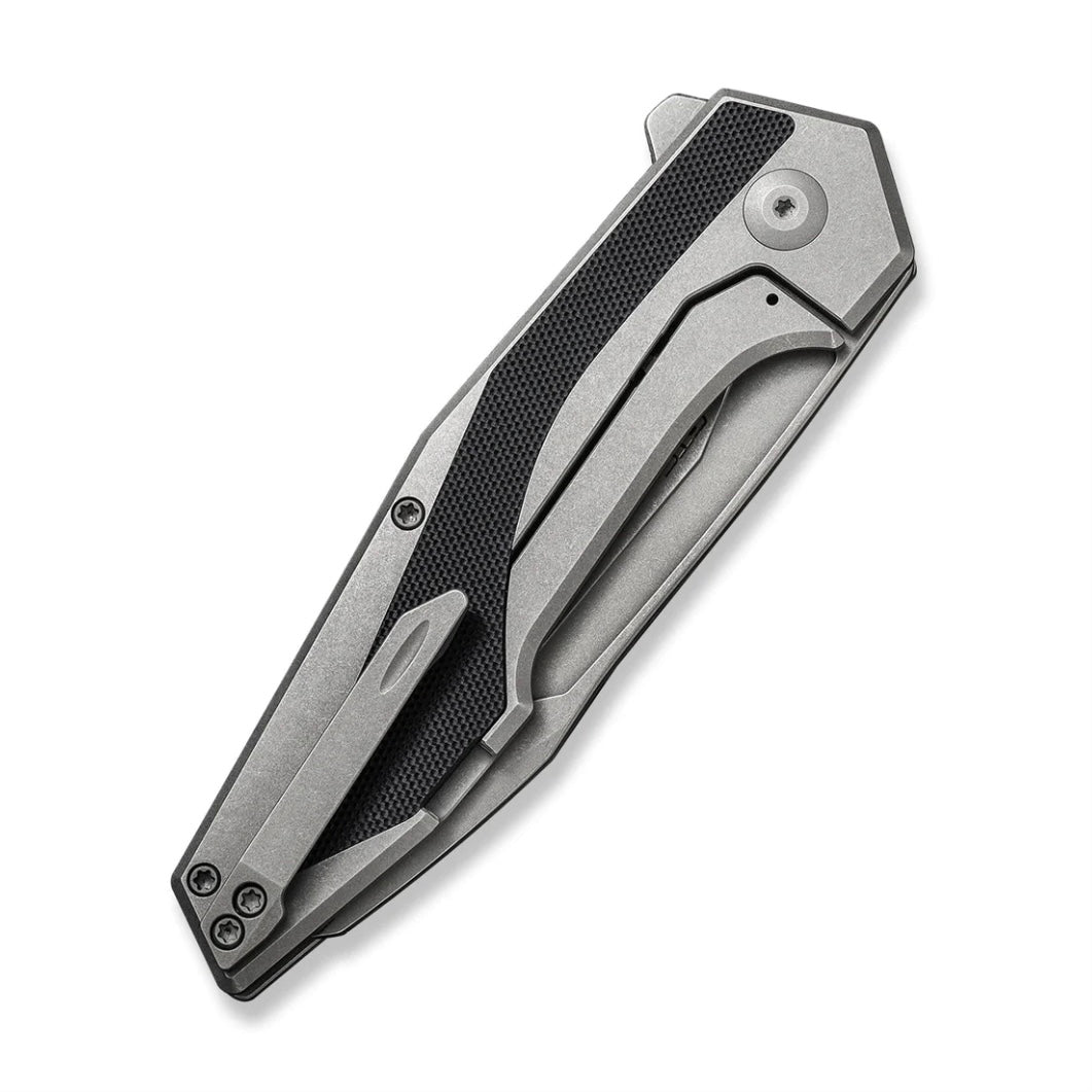 Civivi Knives Hypersonic Flipper Gray Steel Handle w/ Black G-10 Inlays & Stonewash 14C28N Blade C22011-2