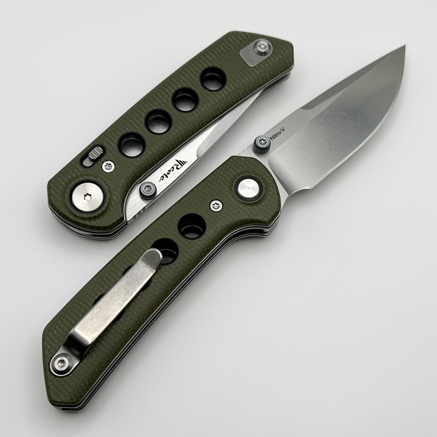 Reate Knives PL-XT Green Micarta w/ Black G-10 Inlays & Stonewash Nitro-V