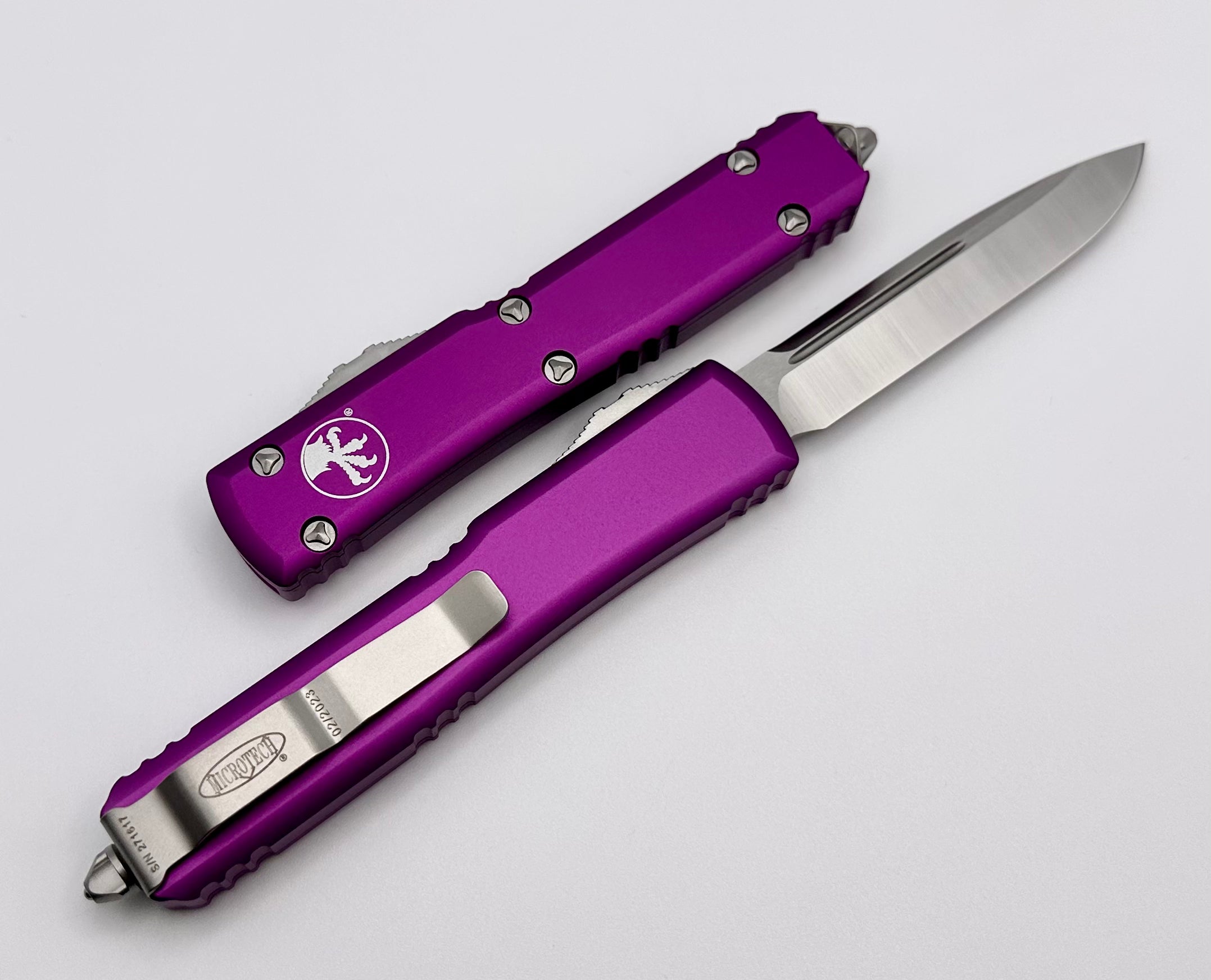 Microtech Ultratech Single Edge Satin Standard & Violet 121-4VI