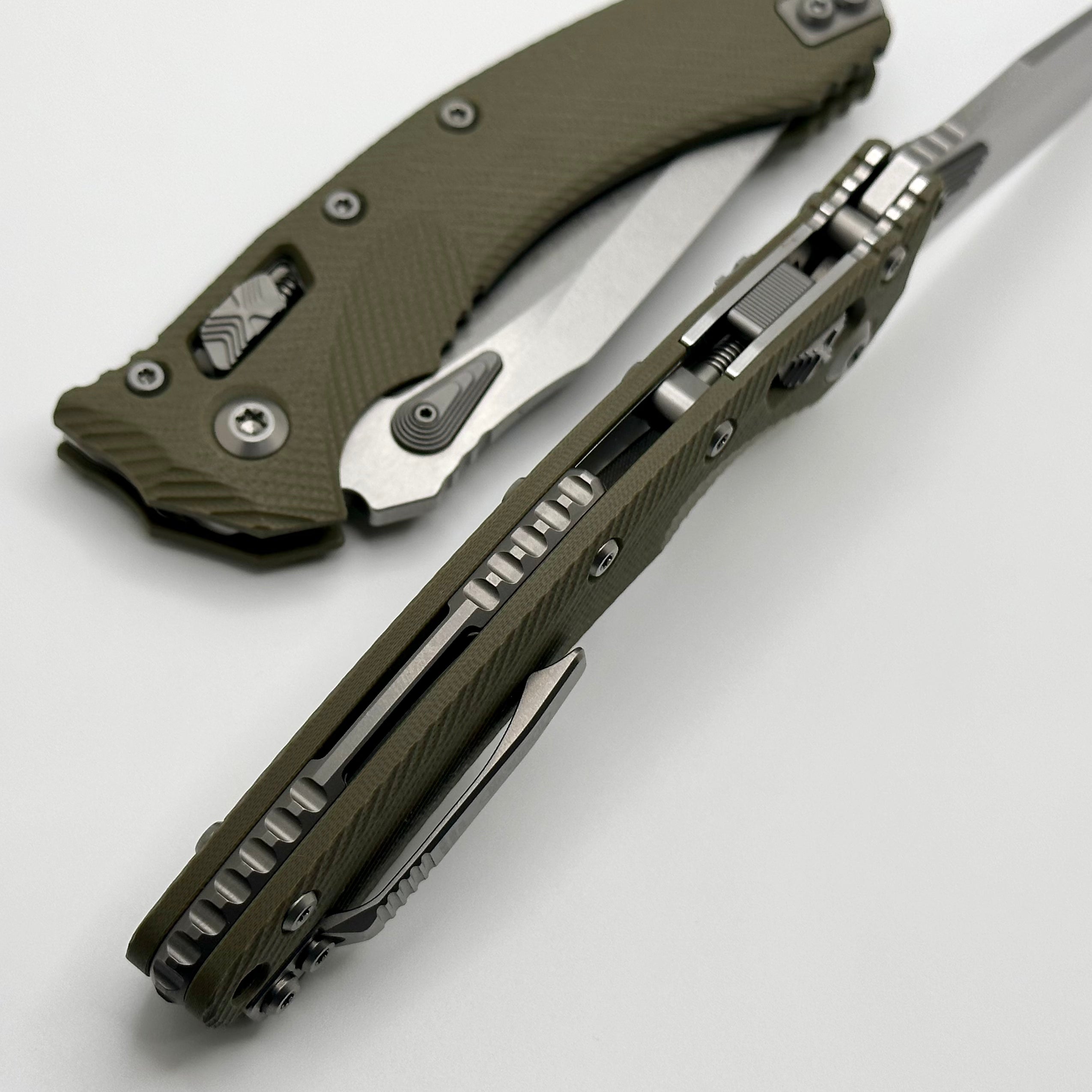 Microtech Amphibian RAM LOK OD Green Fluted G-10 & Stonewash M390MK 137RL-10FLGTOD