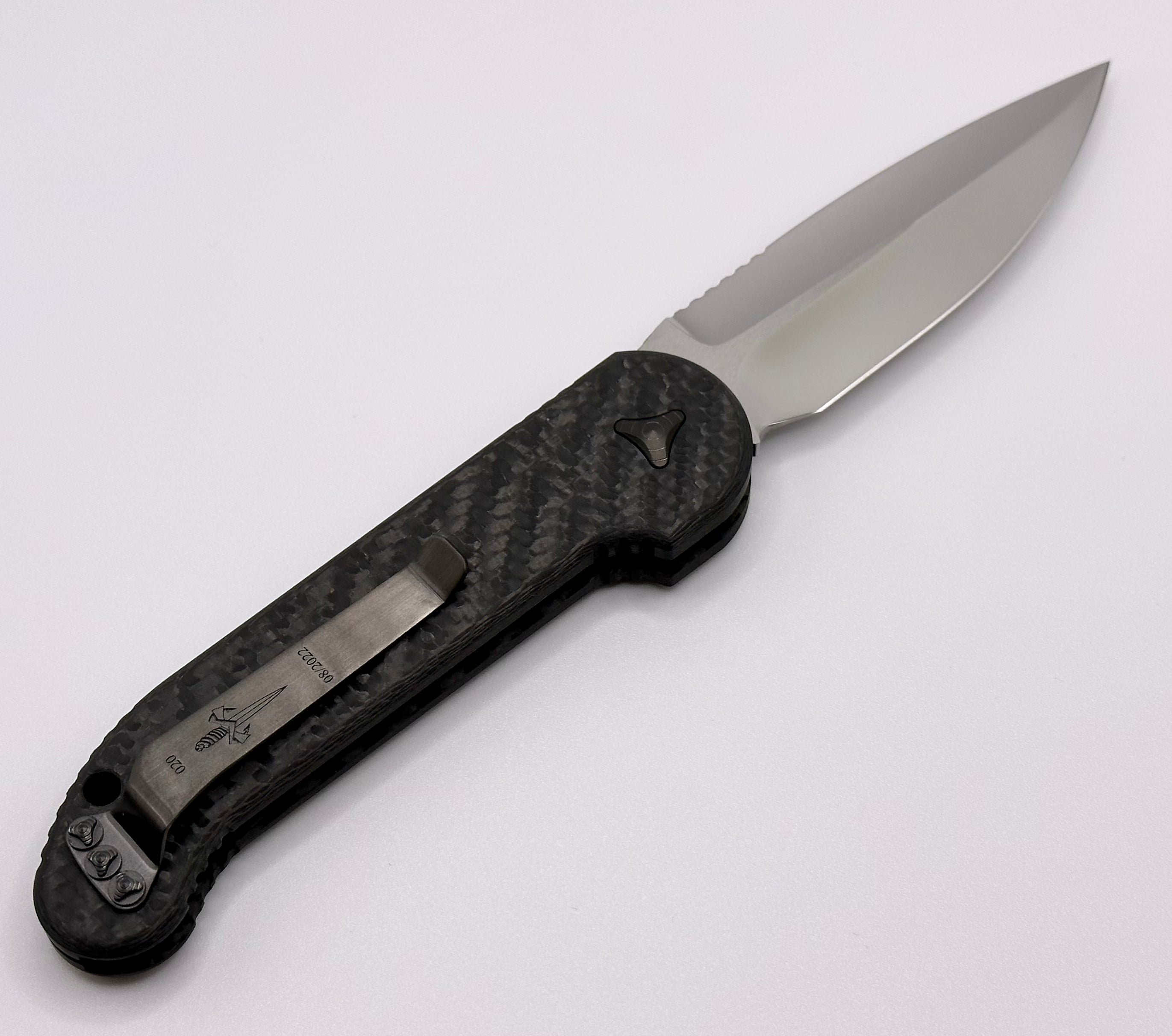 Marfione Custom Knives LUDT Mirror Polish w/ Carbon Fiber & DLC Ringed Hardware