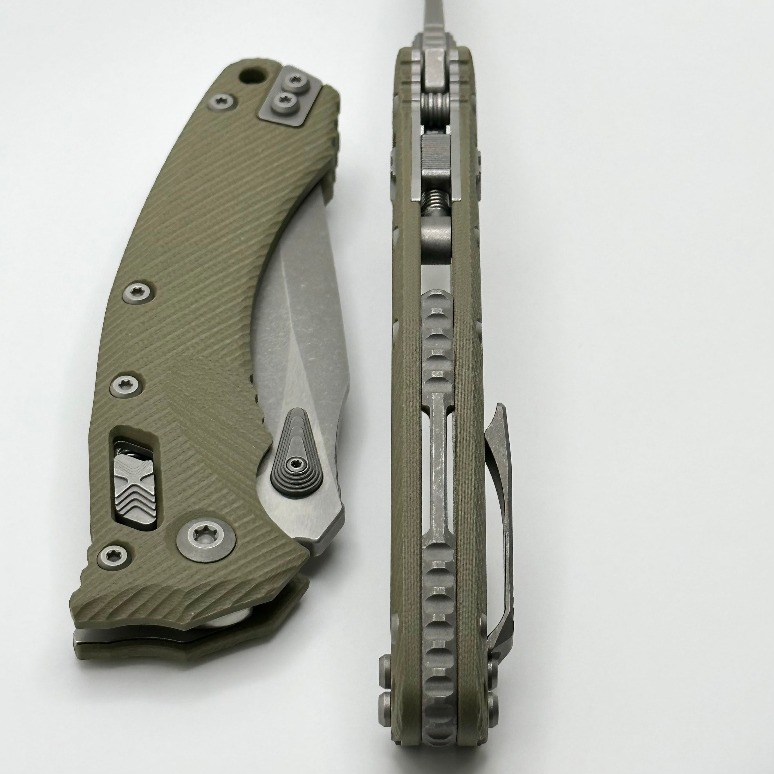 Microtech Amphibian RAM LOK OD Green Fluted G-10 & Apocalyptic M390MK 137RL-10APFLGTOD