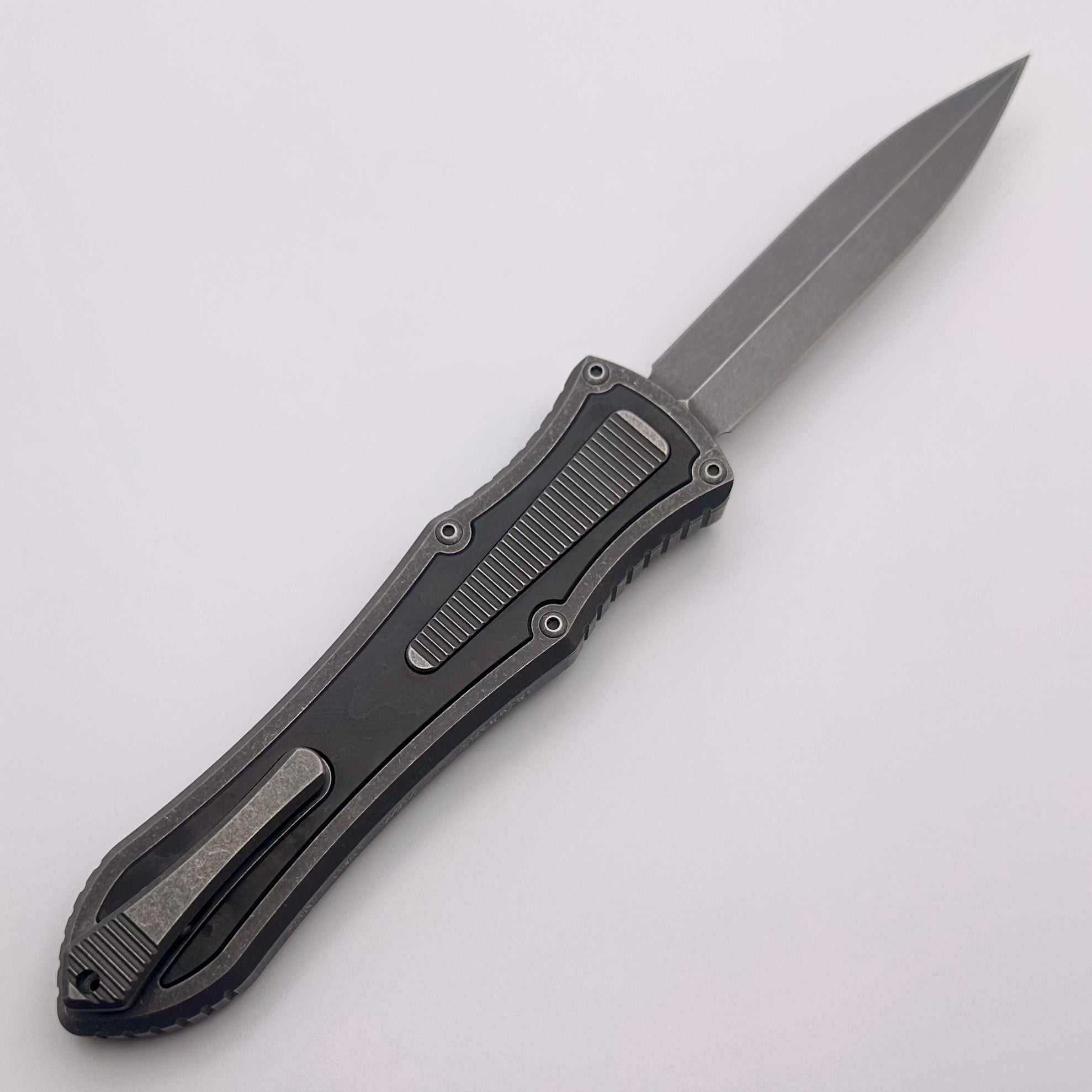 Hawk Designs Model C Deadlock Titanium w/ Carbon Fiber & Stonewash MagnaCut Blade