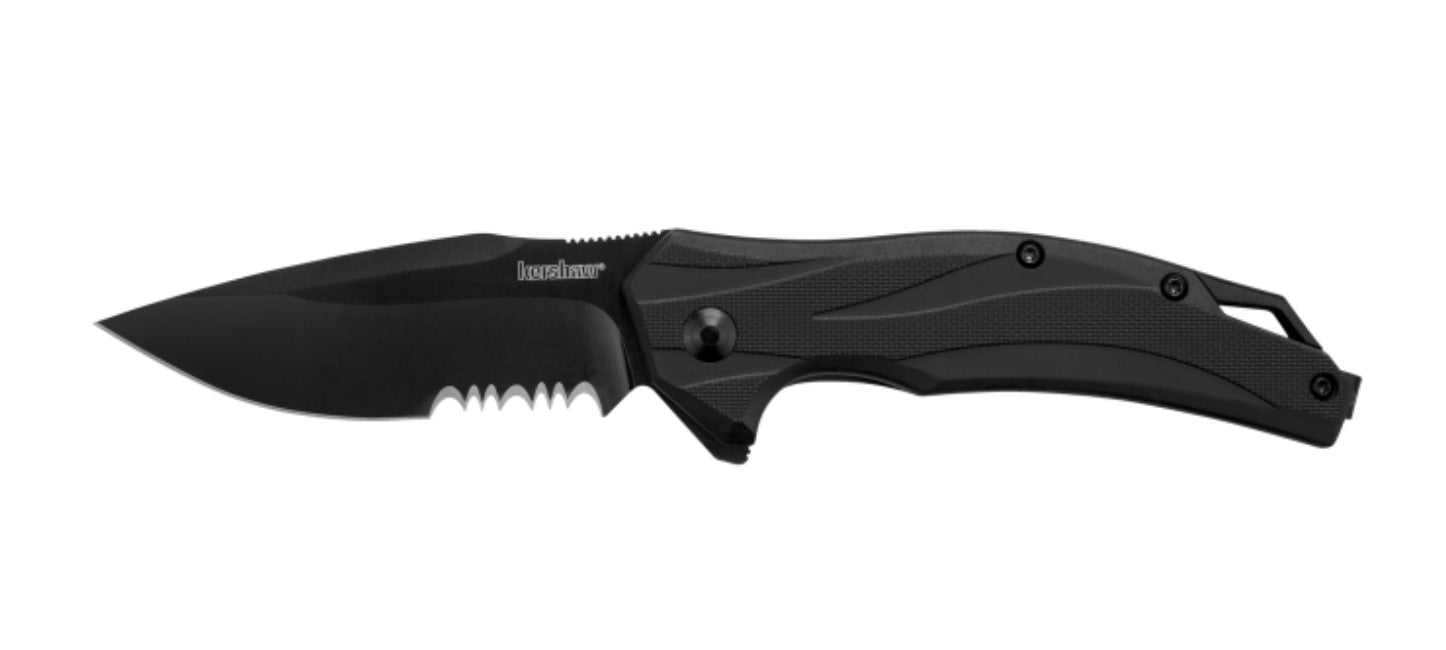 Kershaw Lateral Black Serrated Flipper 1645BLKST