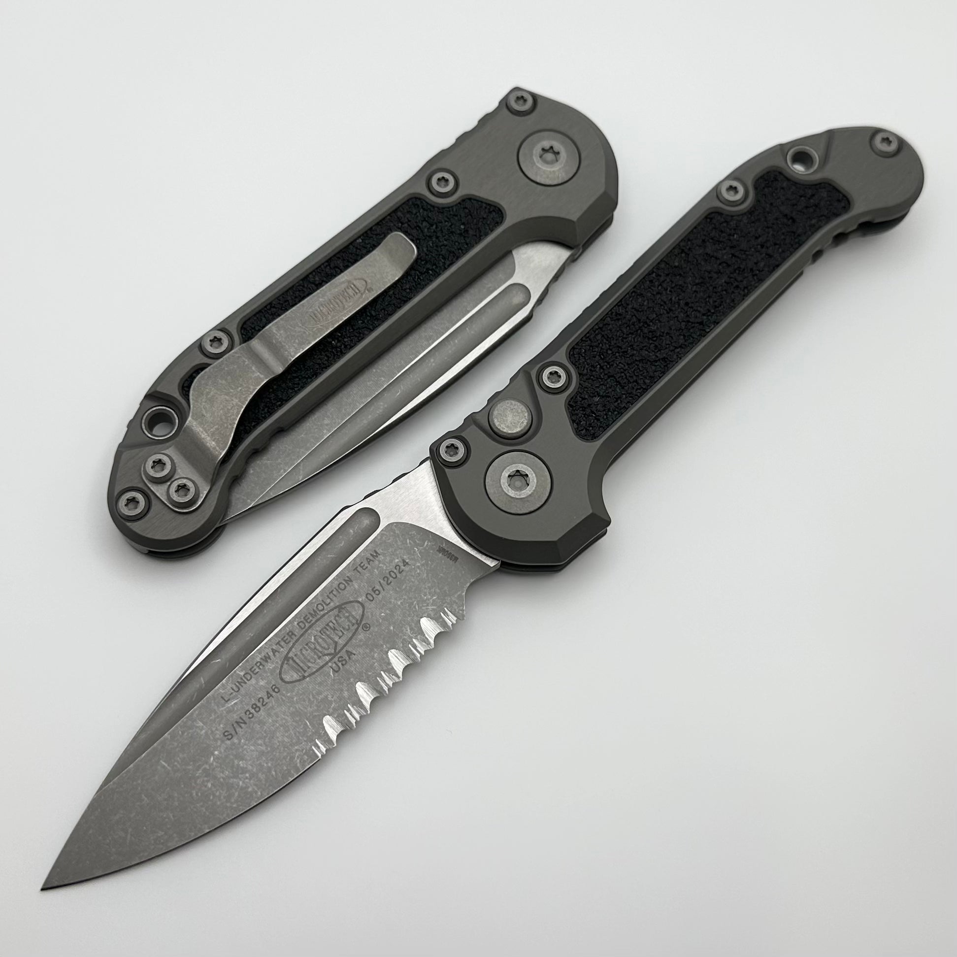 Microtech Knives LUDT Gen III Apocalyptic Partial Serrated Natural Clear Drop Point 1135-11APNC