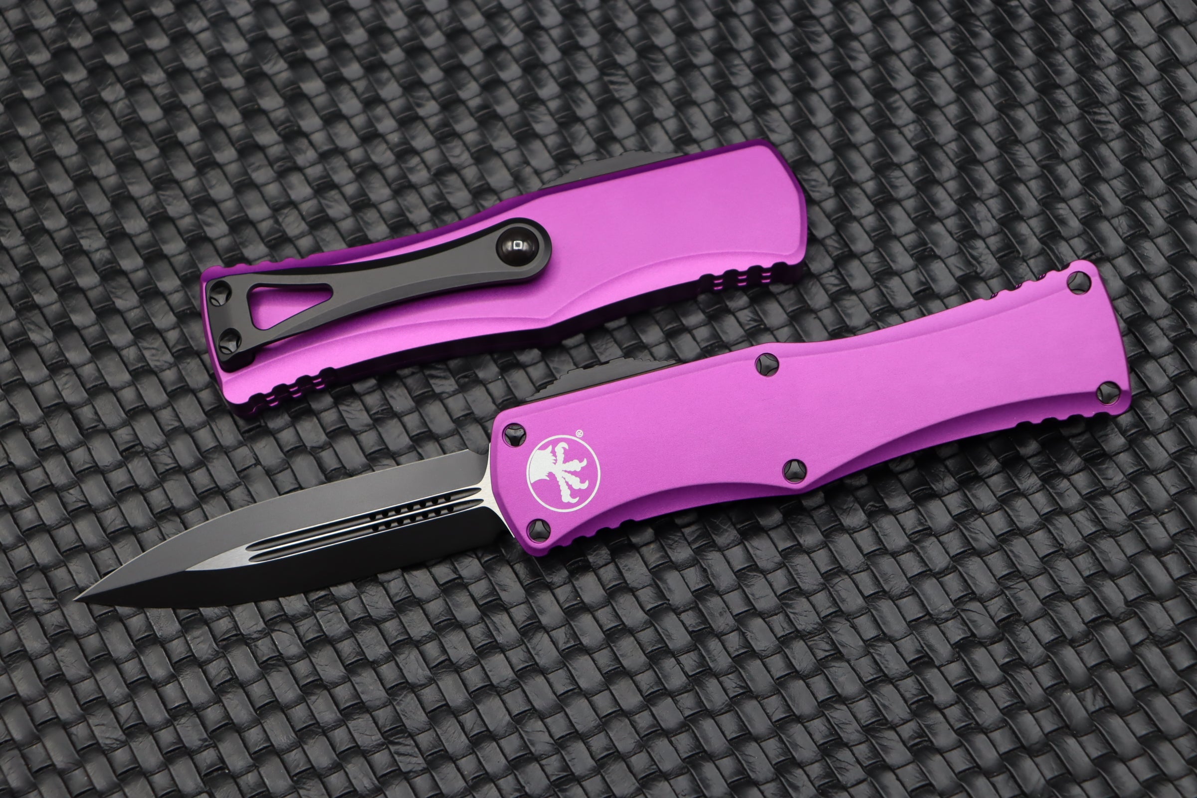 Microtech Hera Double Edge Black Standard & Violet 702-1VI