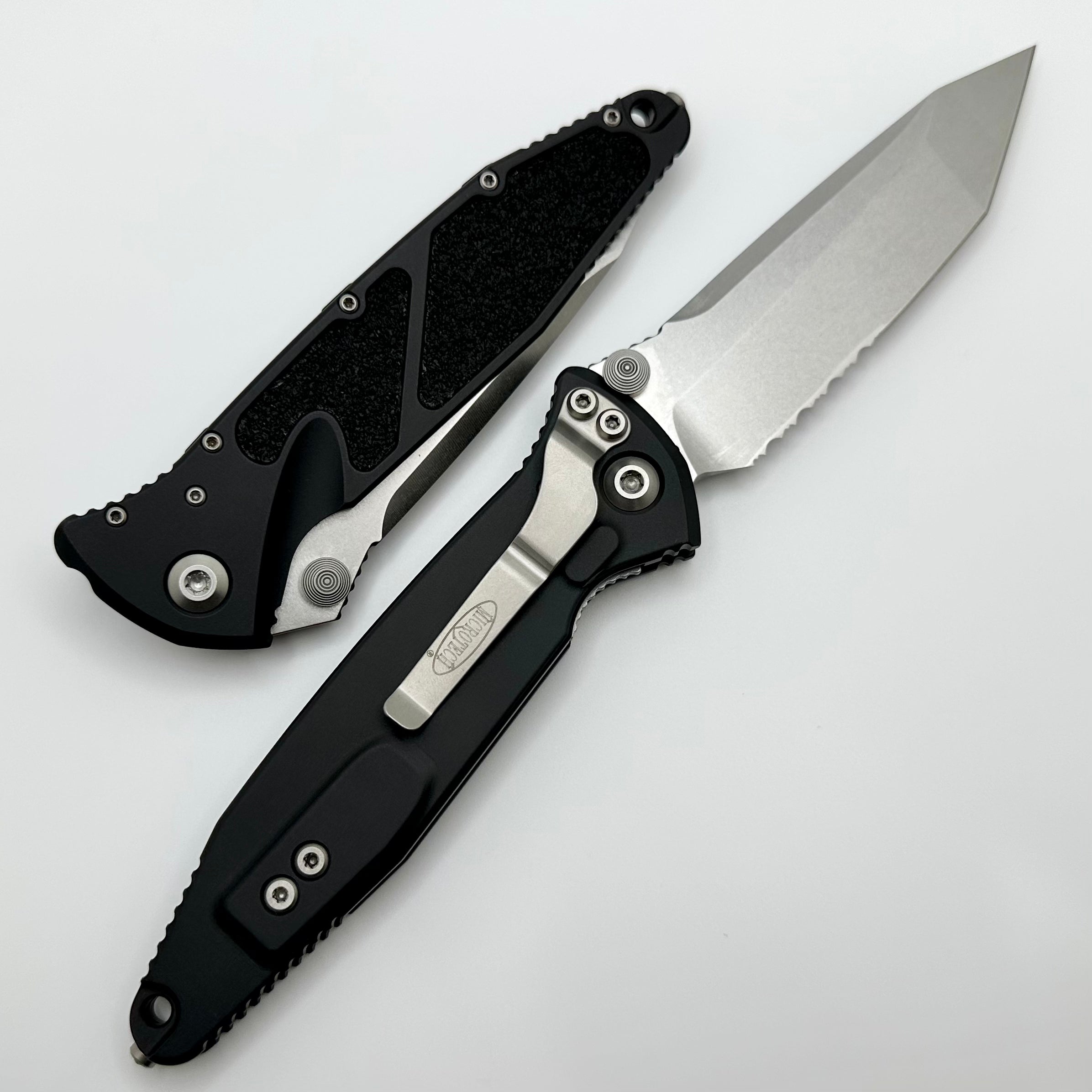 Microtech Socom Elite Manual Tanto Stonewash Partial Serrated & Black 161-11