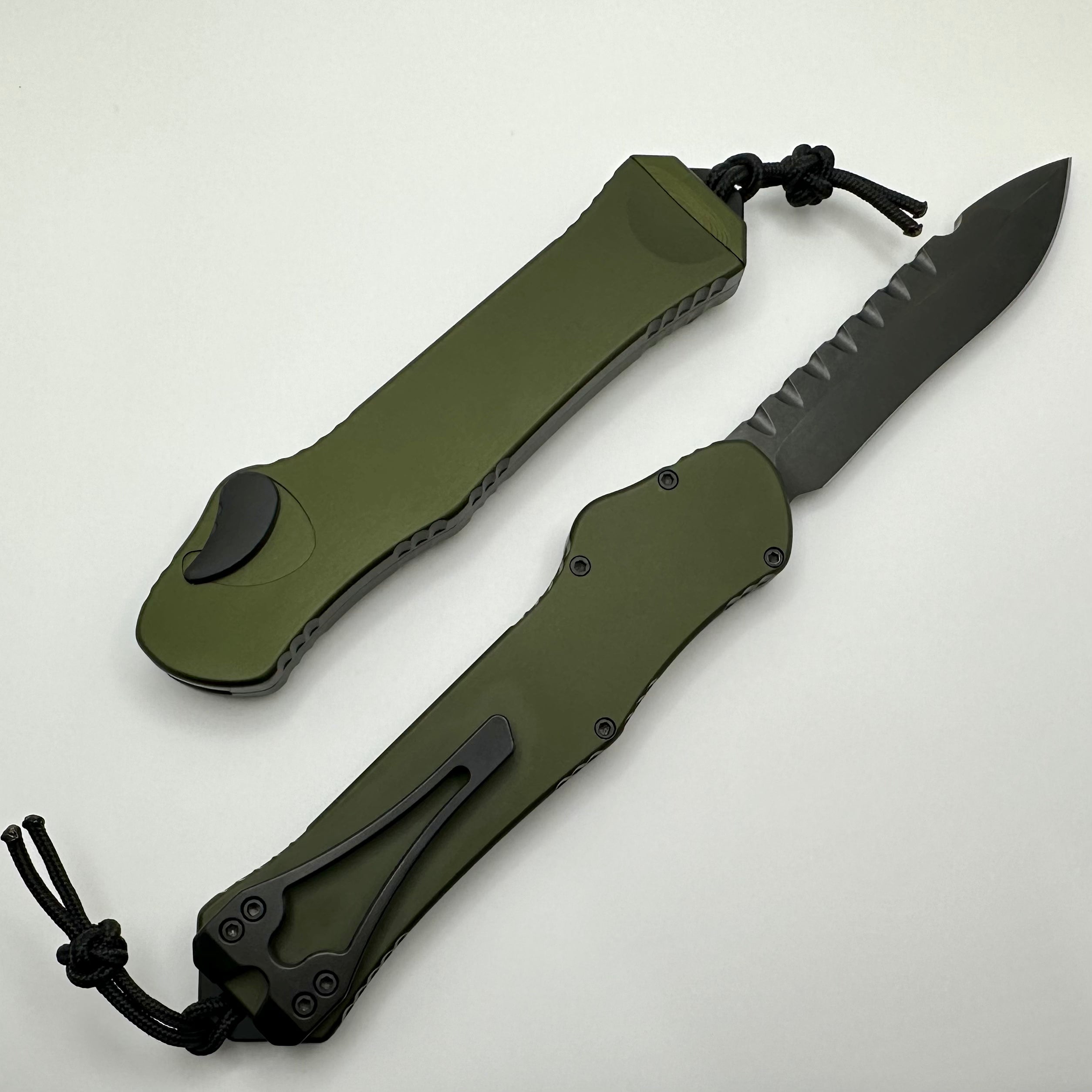 Heretic Hydra V3 OD Green Aluminum Handle & DLC Recurve MagnaCut H008-6A-GRN