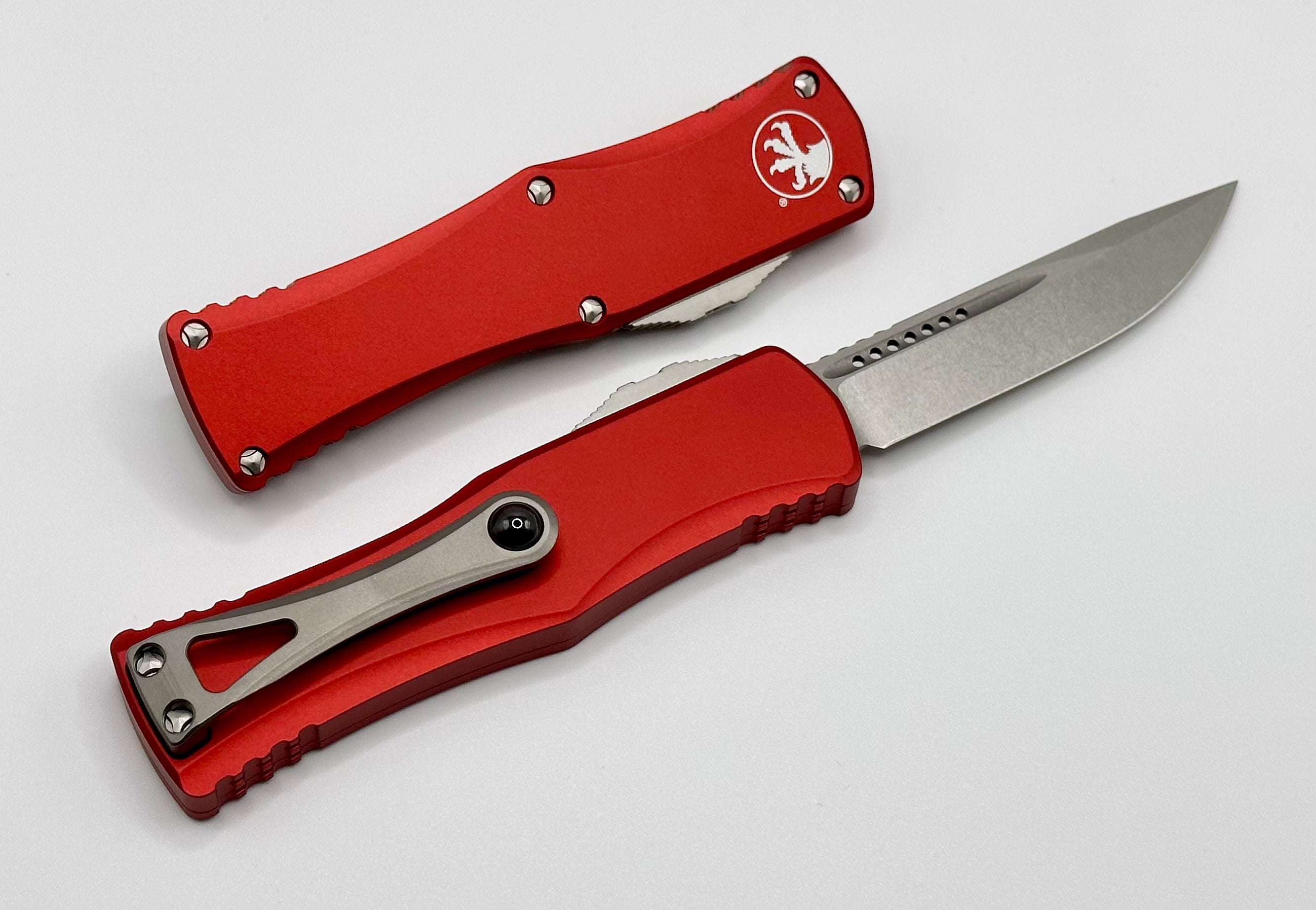 Microtech Hera Single Edge Stonewash Standard & Red 703-10RD