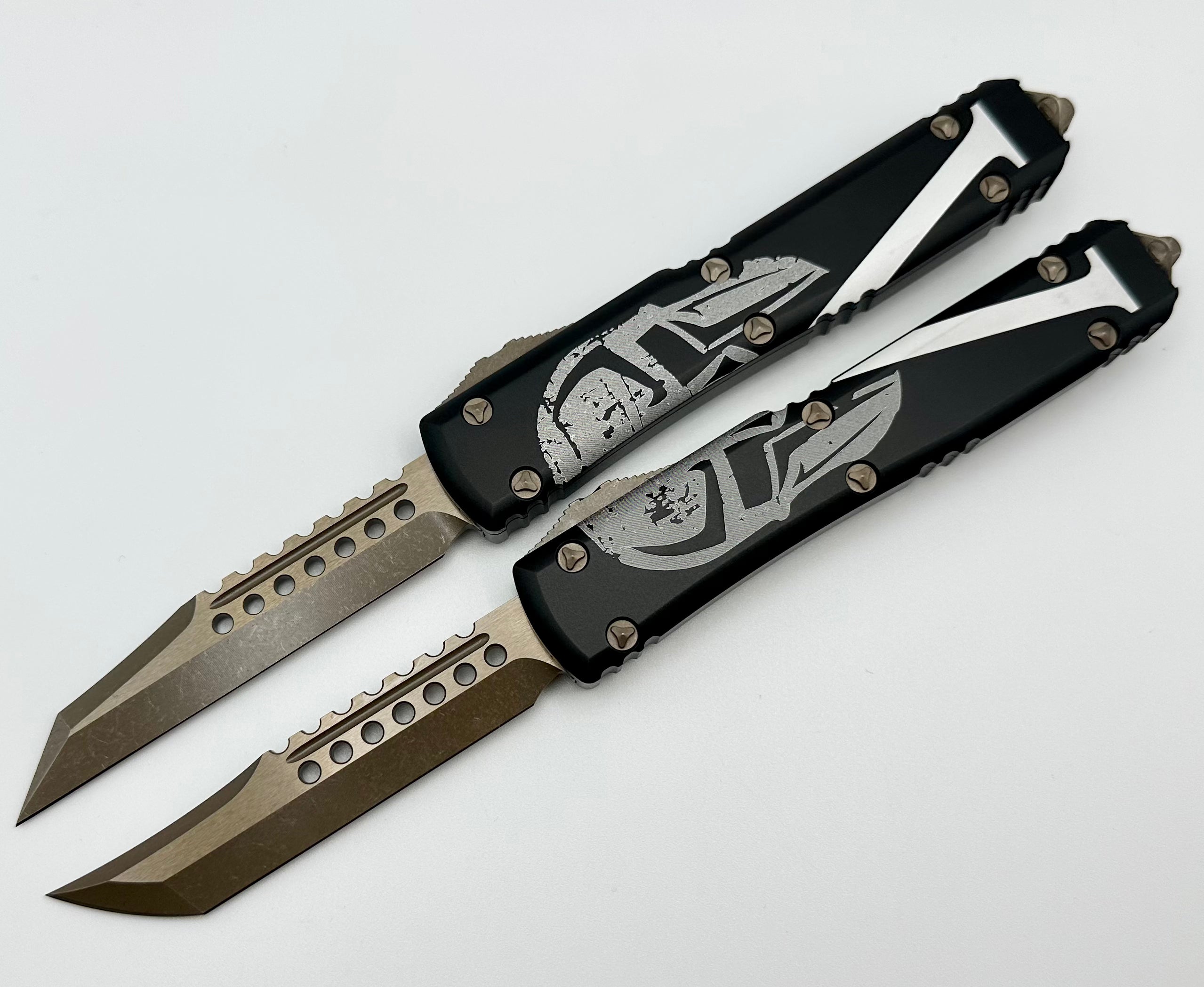 Microtech Ultratech Molon Labe Hellhound & Warhound Set Signature Series Bronze Apocalyptic Standard 119-13SETMLS