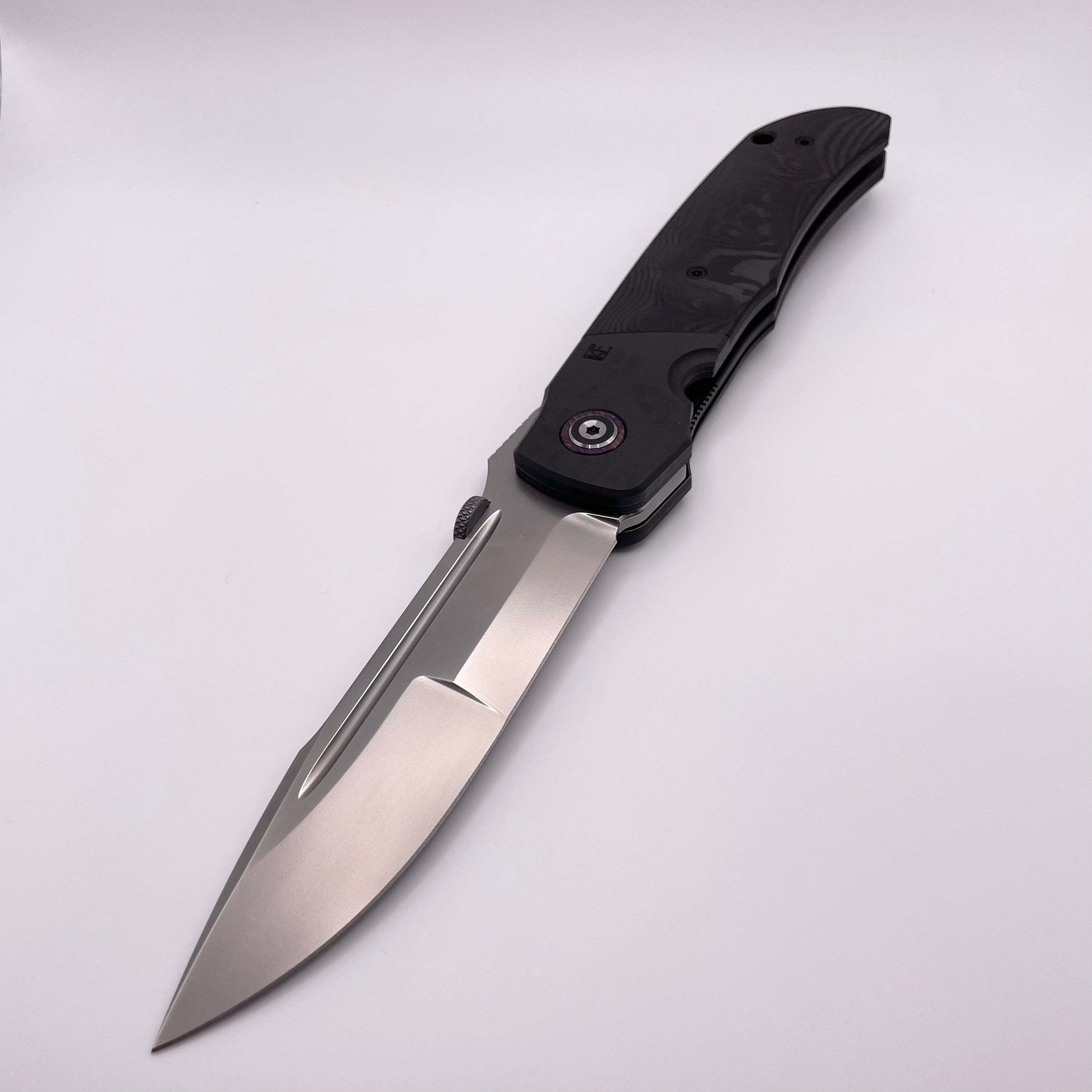 BLEMISH Custom Knife Factory Eagle Rock Zirc Bolsters w/ Carbon Fiber & S110V