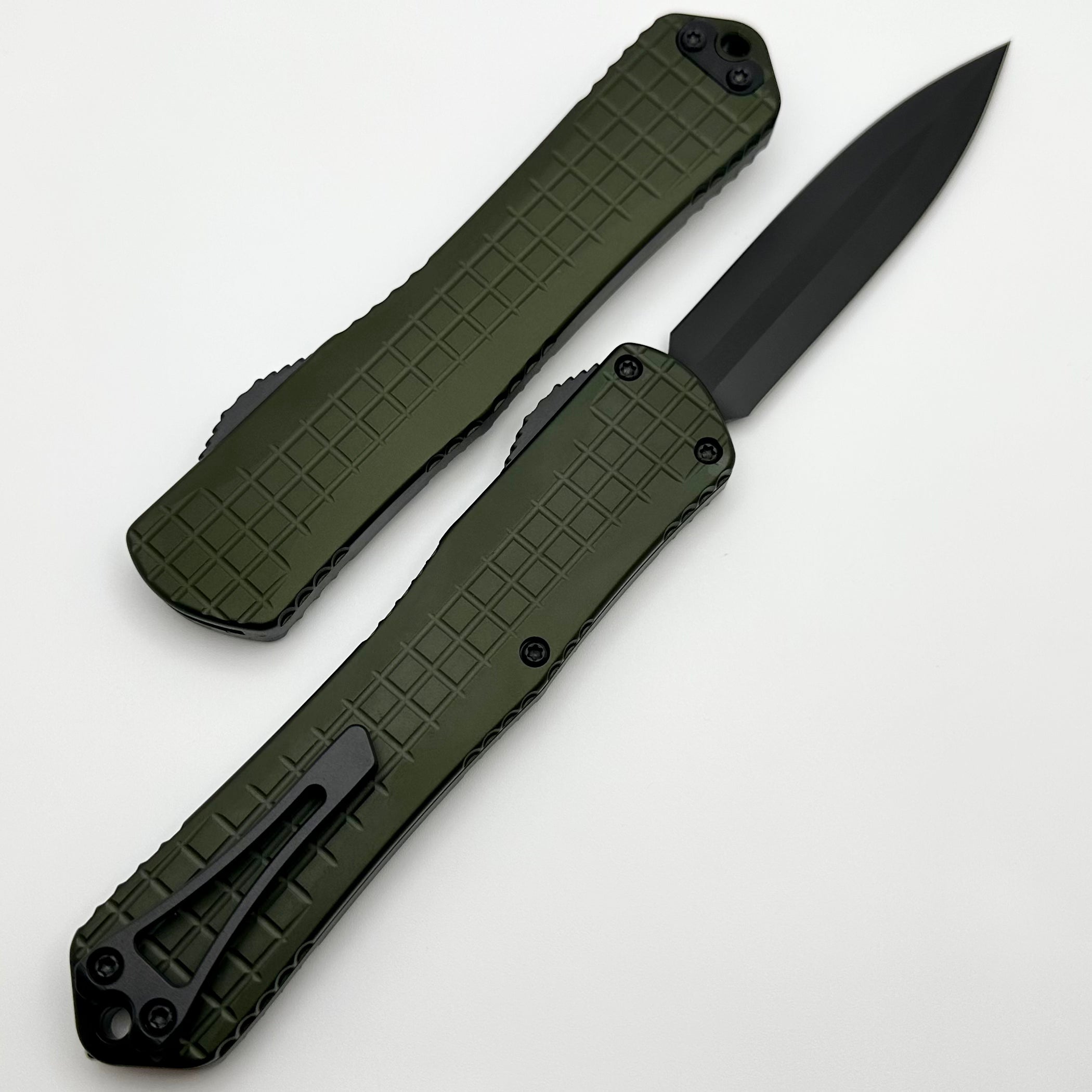 Heretic Knives Manticore X OD Green Frag Handle & DLC Double Edge MagnaCut H032F-6A-GRN