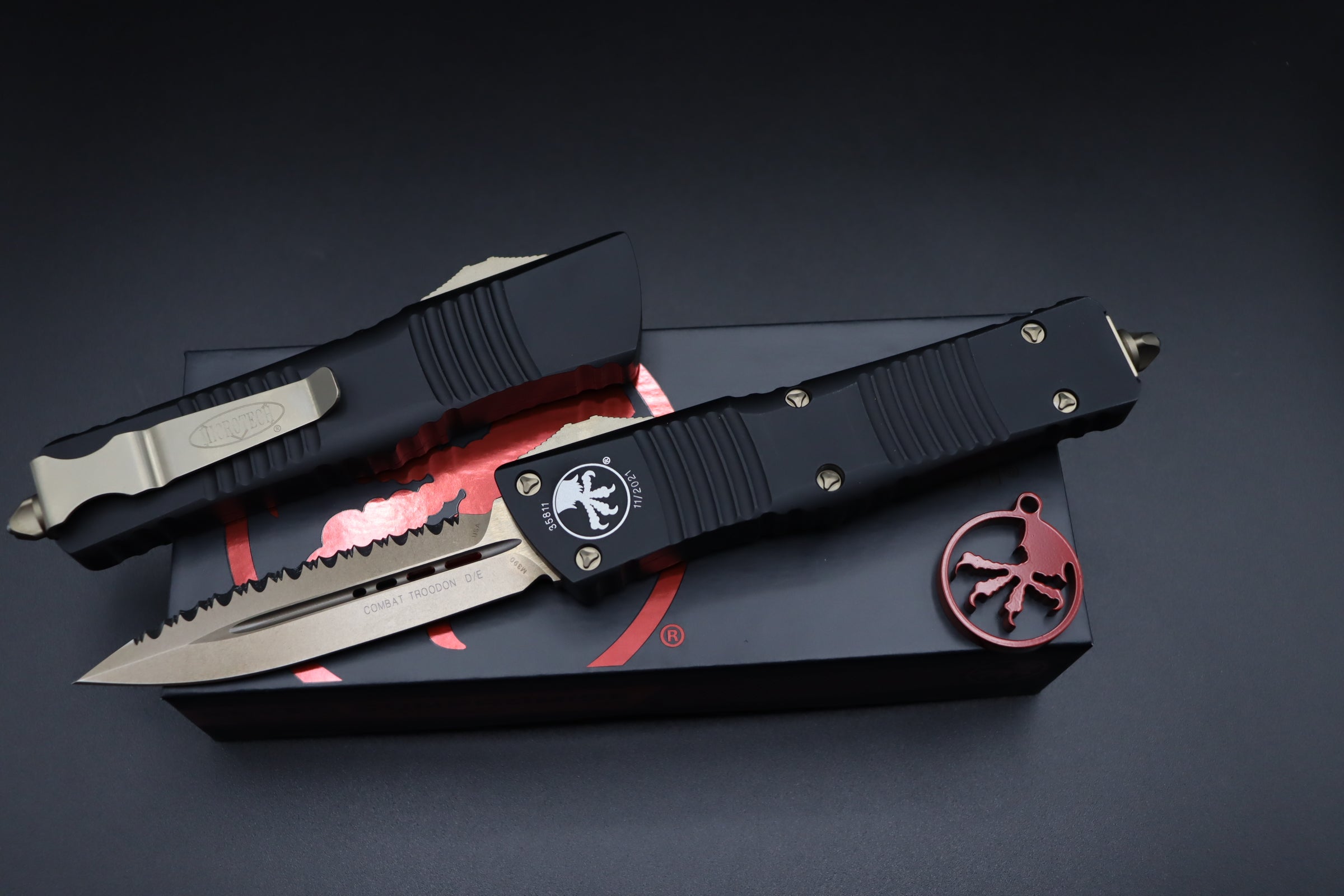 Microtech Combat Troodon D/E Bronze F/S 142-15