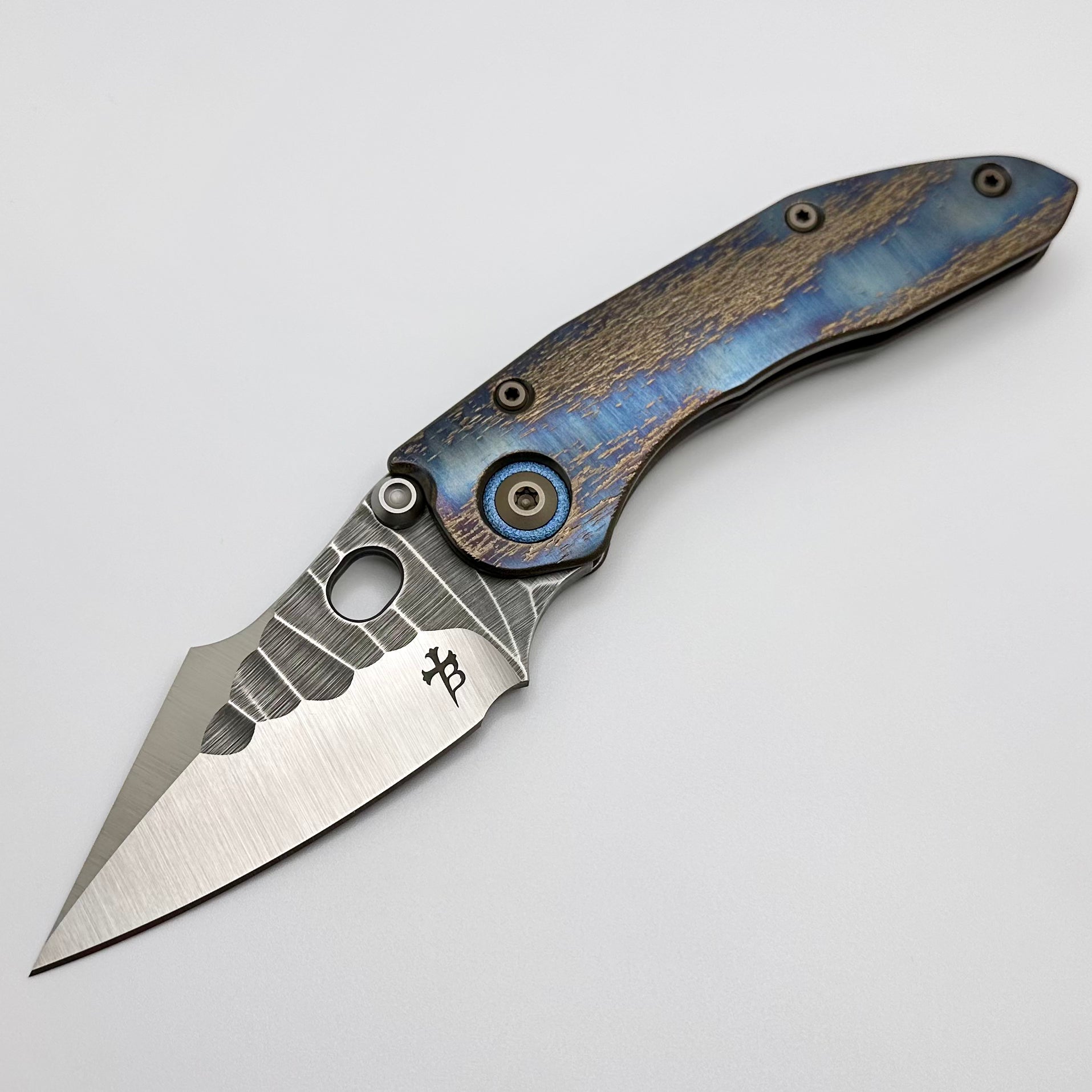 Borka Blades Custom Rocker Cosmic Stitch w/ Rock Grind Blade & Backspacer w/ Blue Pivot Collars