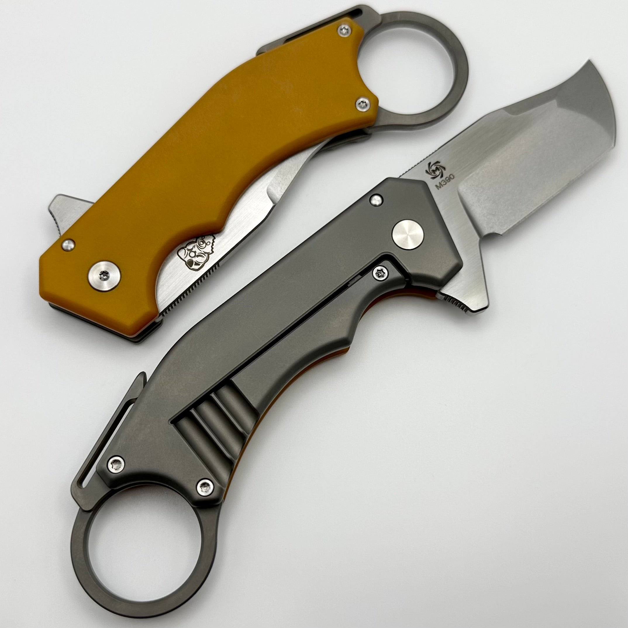 Mechforce Knives Jon Graham Collab  Ringed Rhino Flipper Butterscotch Micarta & M390