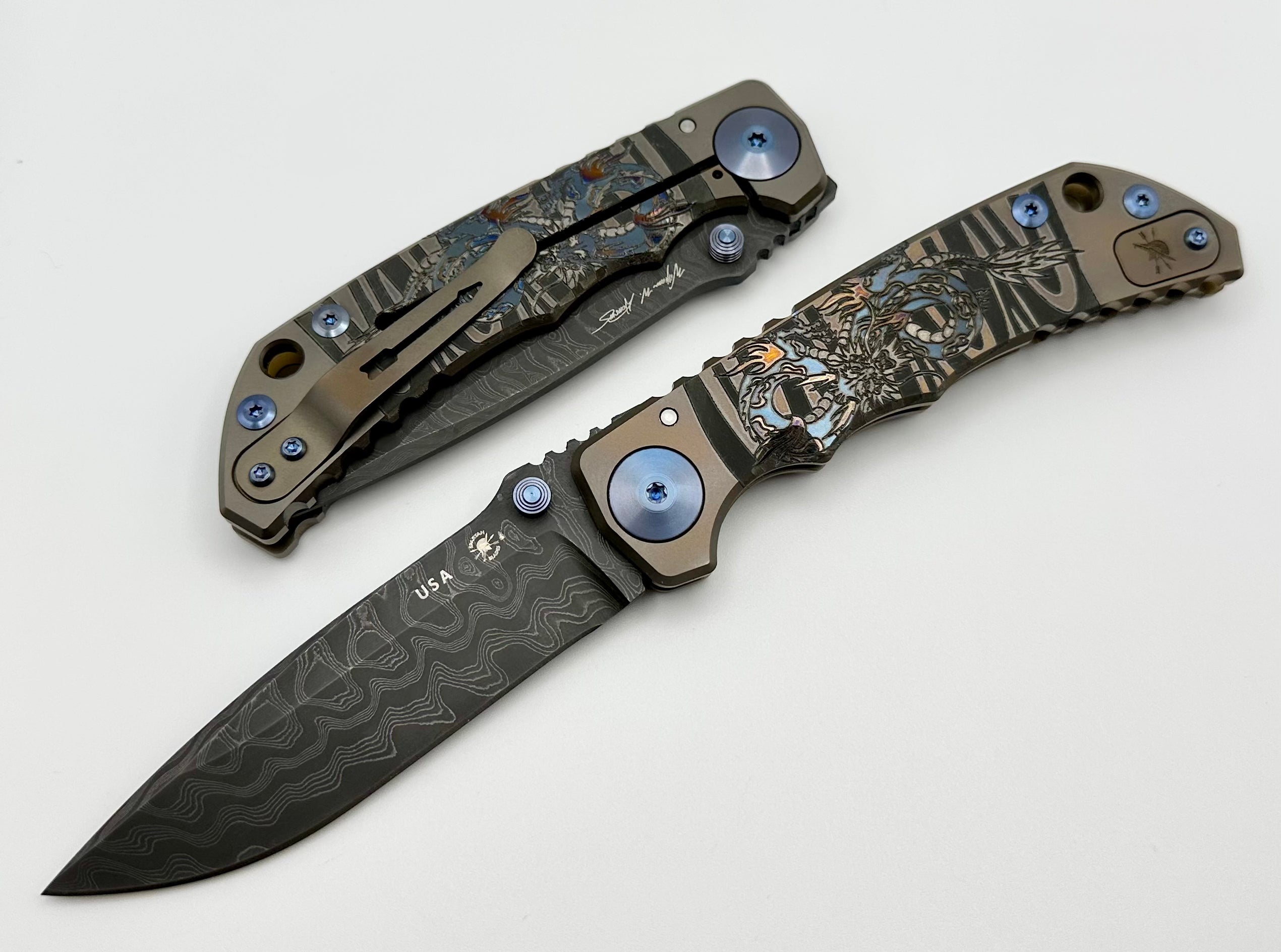 Spartan Blades Harsey Folder 2022 Special Edition Dragon w/ Damascus