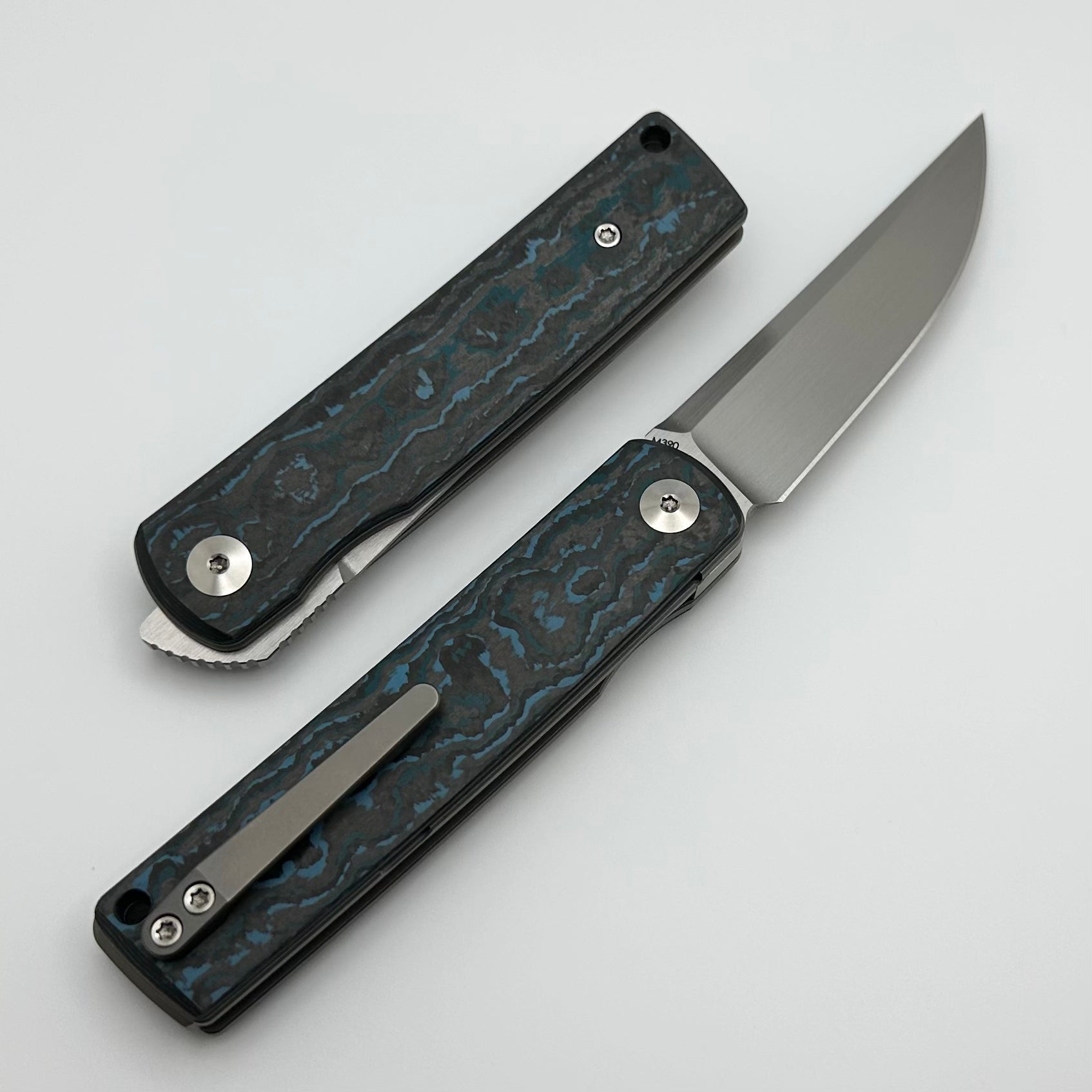 Reate Bushido w/ Arctic Storm Fat Carbon Handles & Hand Satin M390