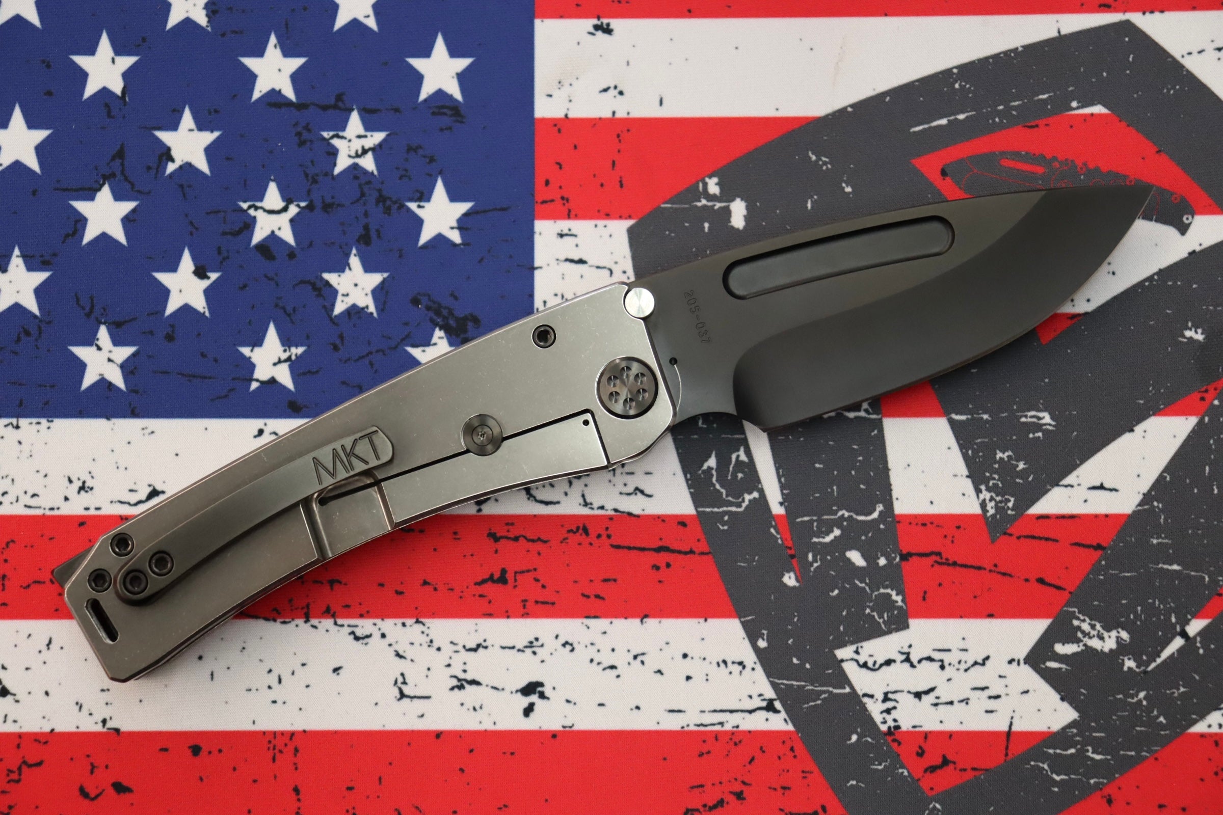 Medford Marauder H S35 PVD Drop Point & Tumbled Filigree Handles w/ PVD Hardware/Clip/Breaker