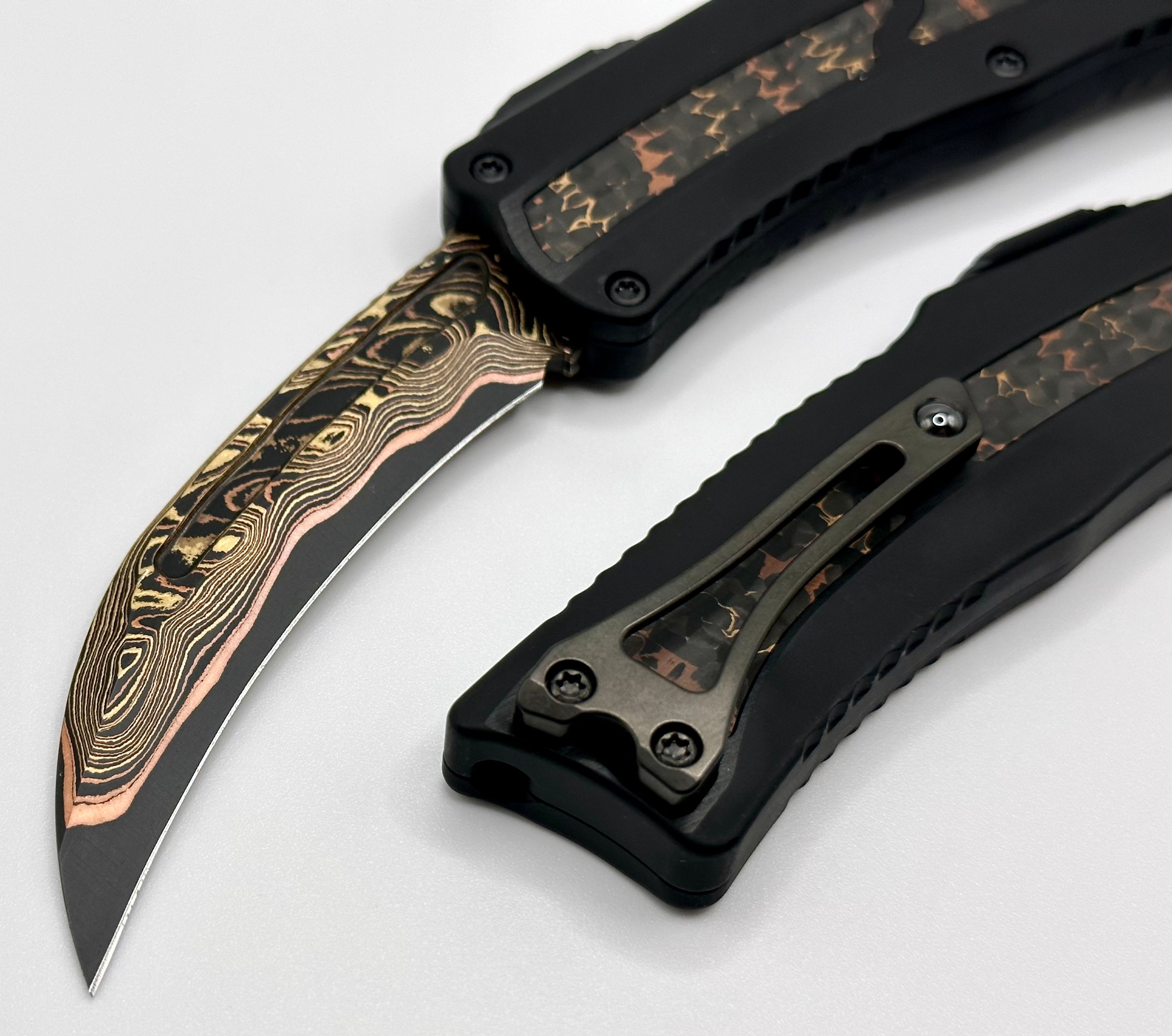 Heretic ROC Fat Carbon Brass & Copper Snakeskin with Baker Forge Tiger GoMai