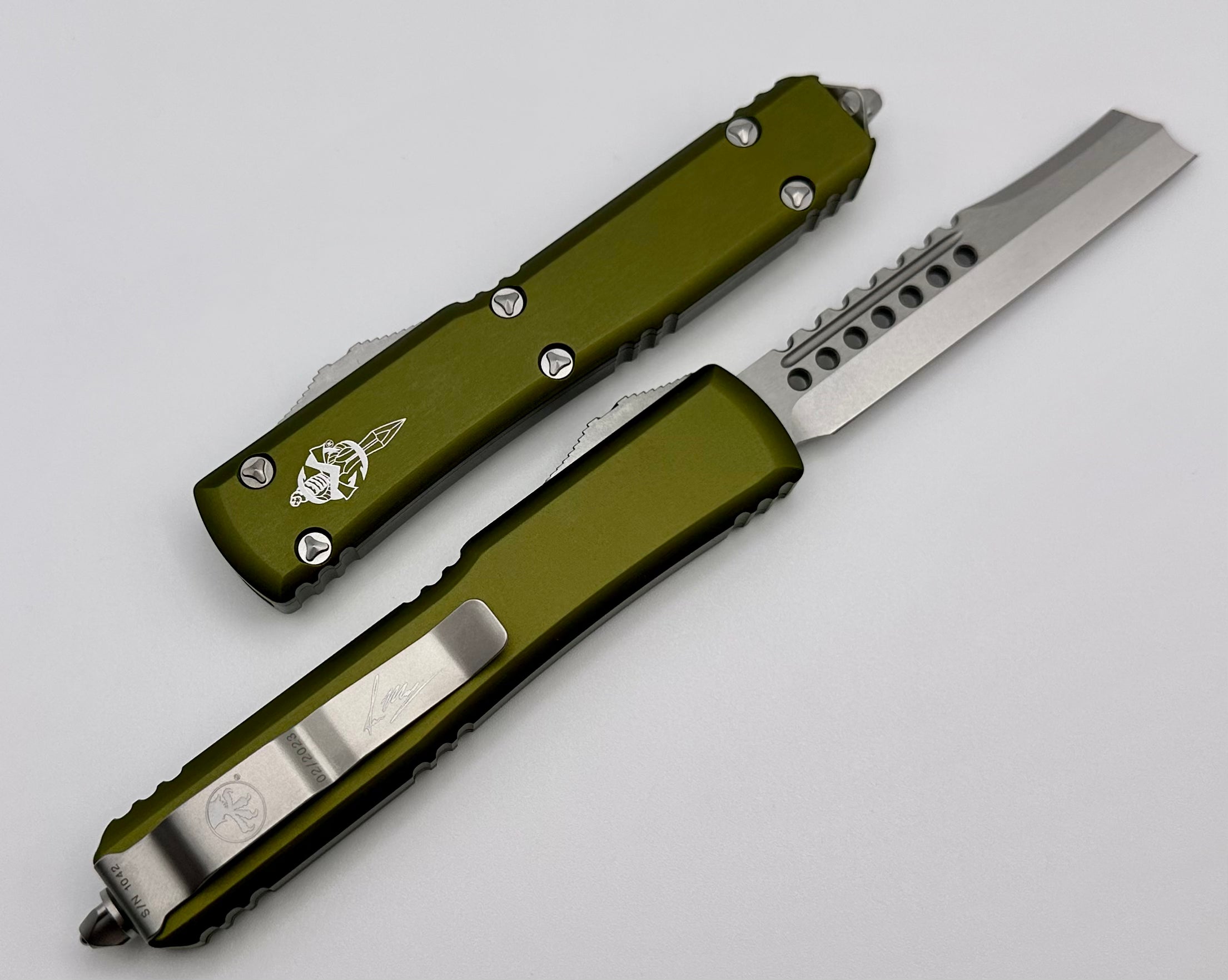 Microtech Ultratech Hellhound Razor Stonewash Standard & OD Green 119R-10ODS