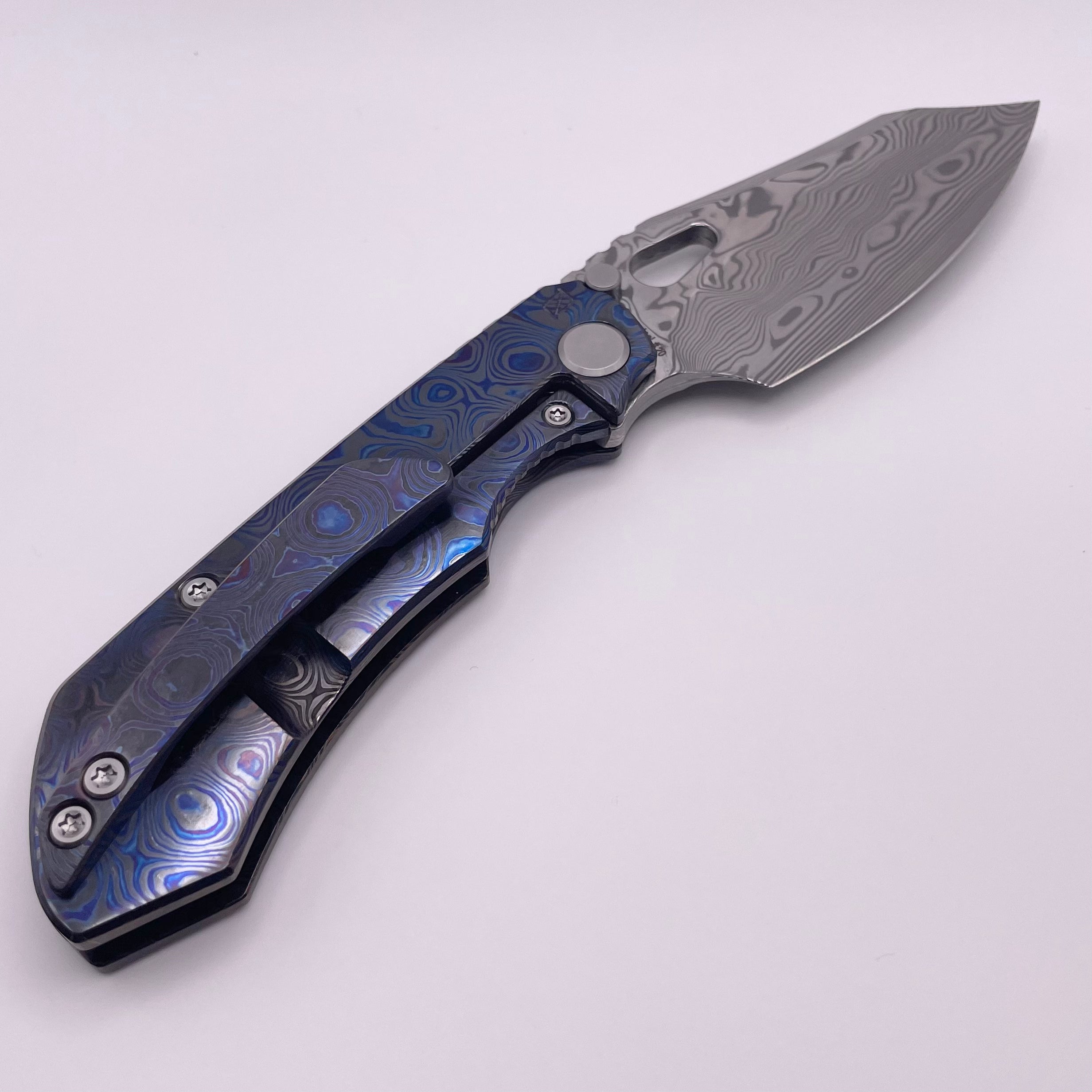 BLEMISH Custom Knife Factory Rotten Design Evo 4.0 Zircuti Handles & Damasteel