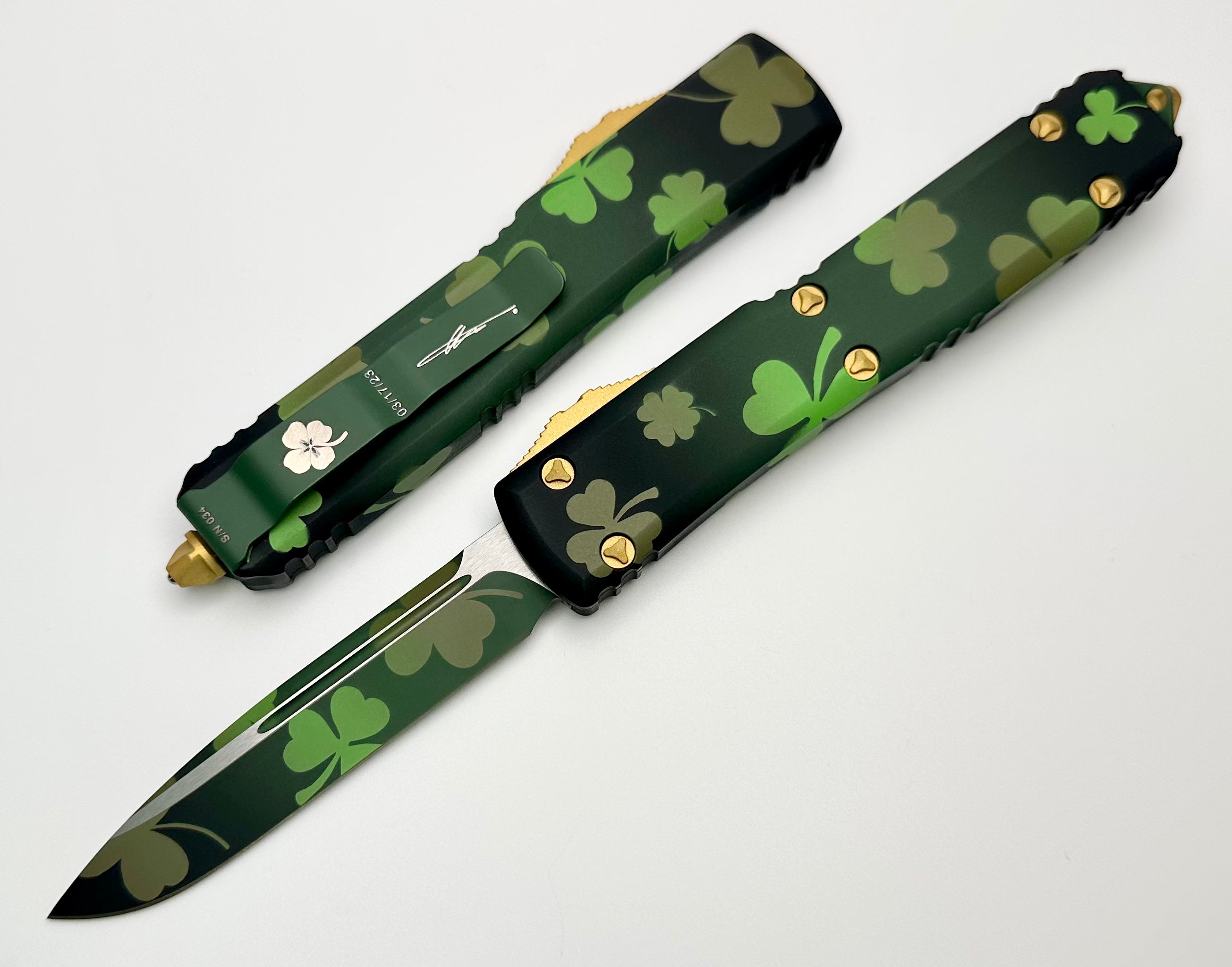 Microtech Ultratech Saint Patrick’s Day Green Single Edge 121-1SPDS