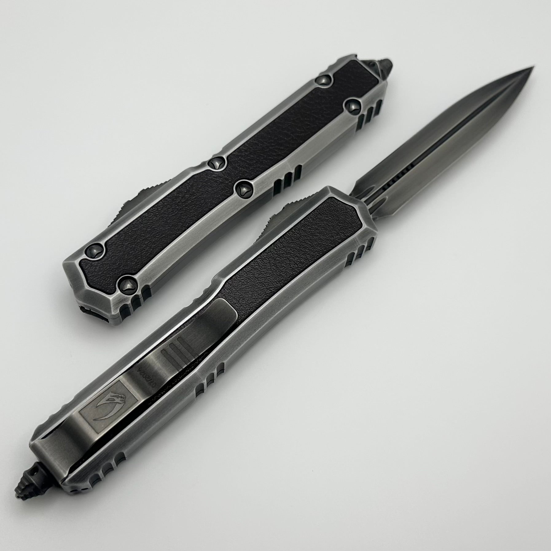 Microtech Makora D/E Mudhorn Leather Inlaid Signature Series w/ Nickel Boron Interals 206-1MD