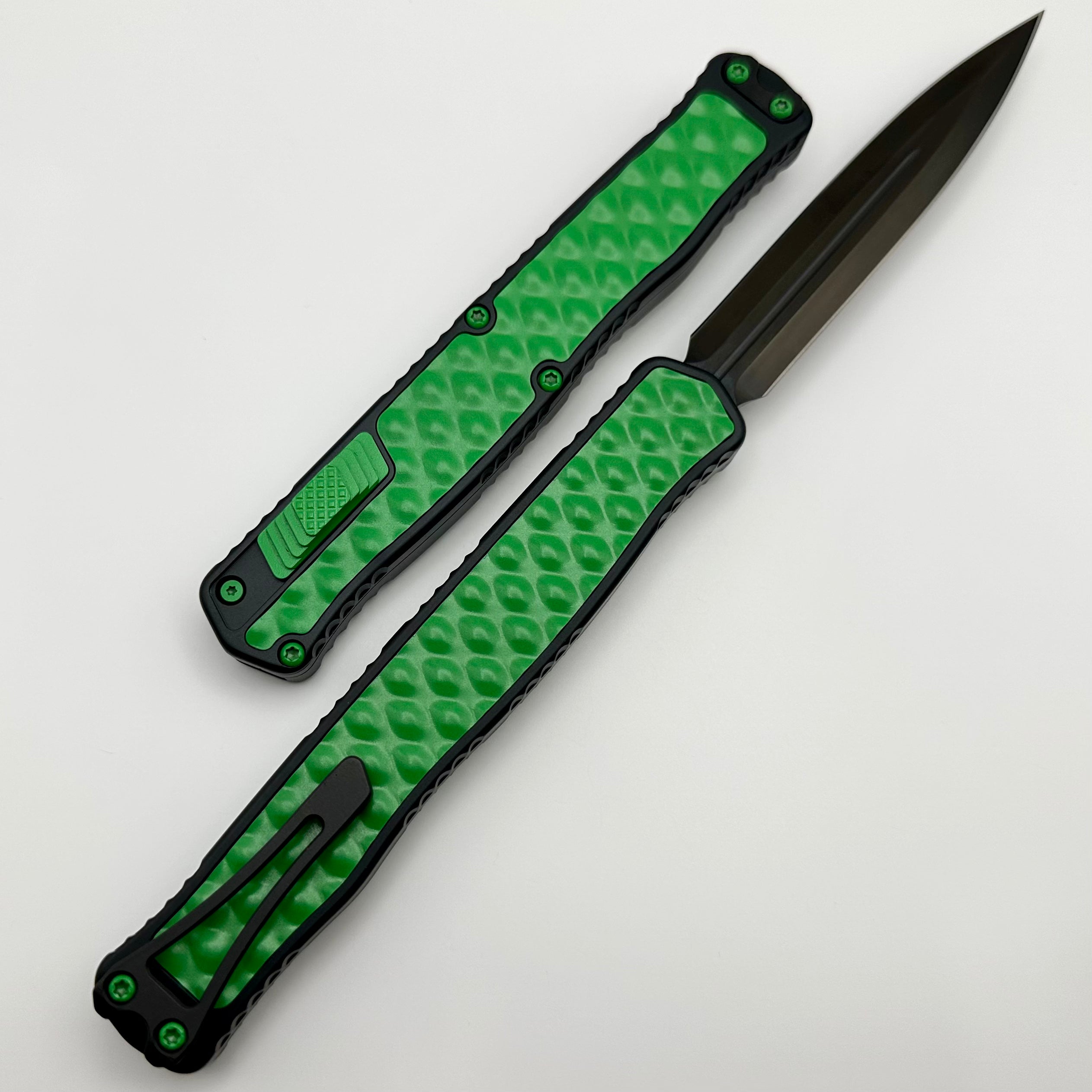 Heretic Knives Cleric II 2 Toxic Green Bubble Inlaid w/ DLC Double Edge Magnacut H020-6A-TXHDW