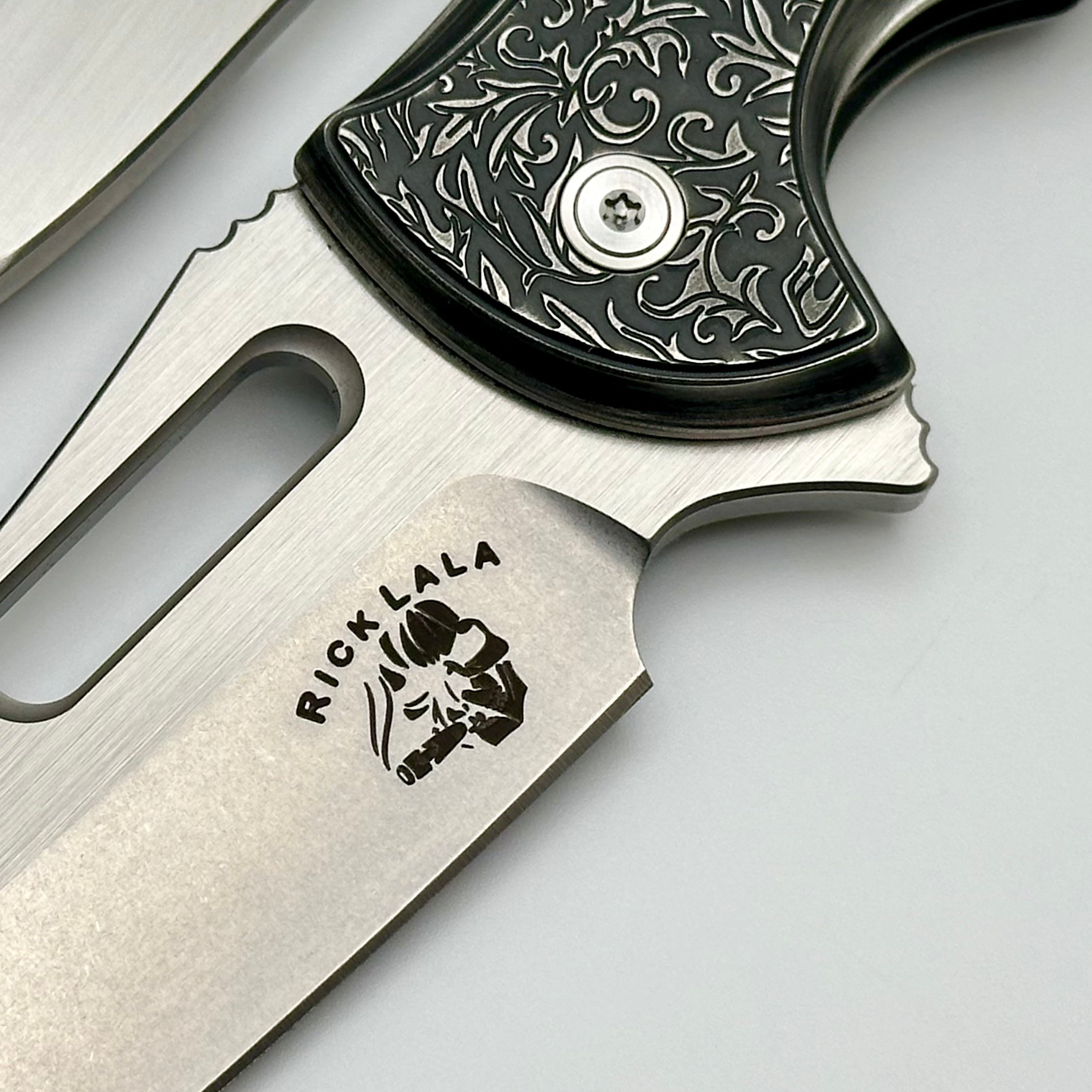 Mechforce Knives Sentry Rick Lala Collab PVD Black Scroll Pattern Titanium & M390