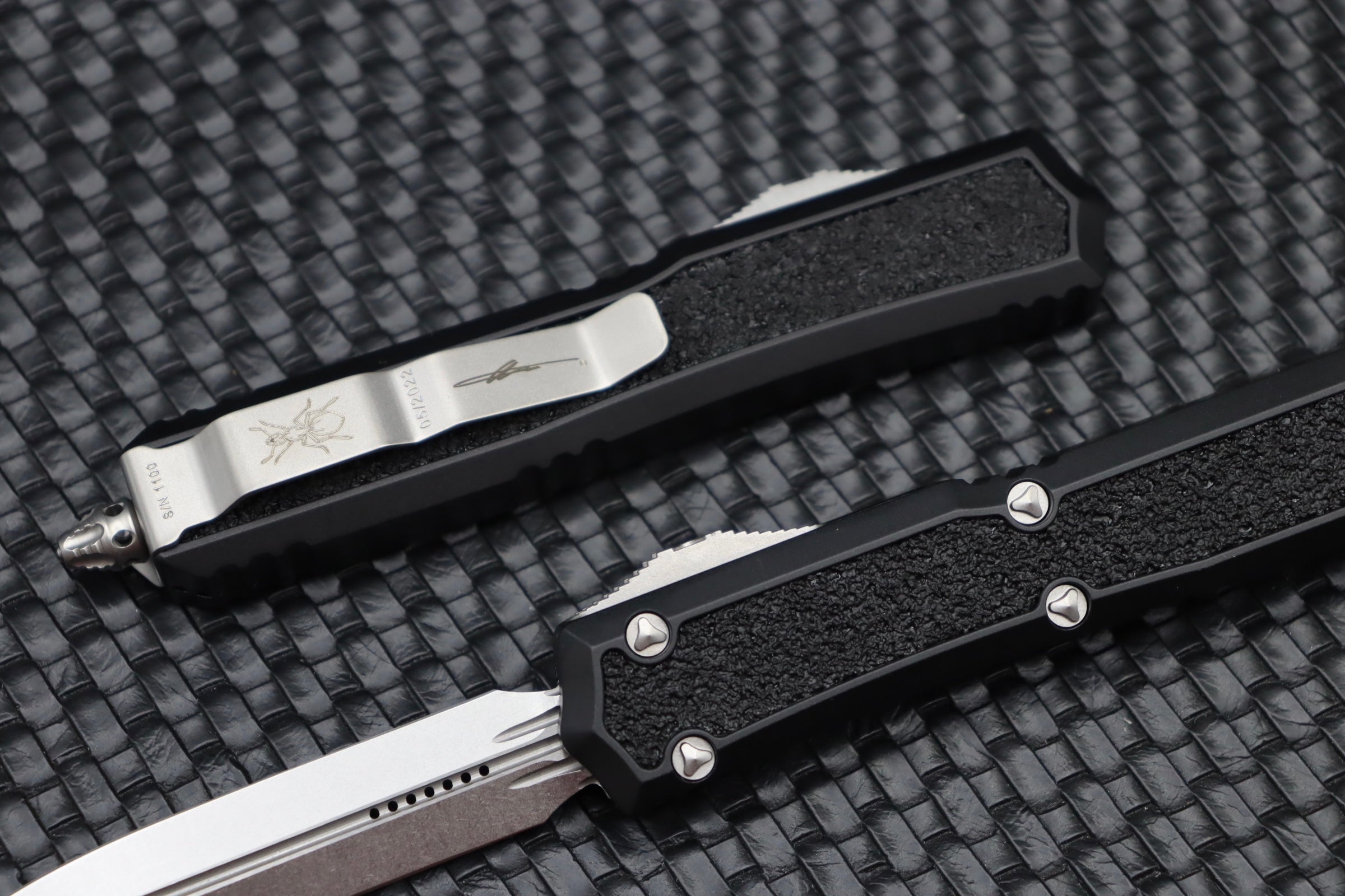 Microtech Makora Double Edge Stonewash & Black 206-10S