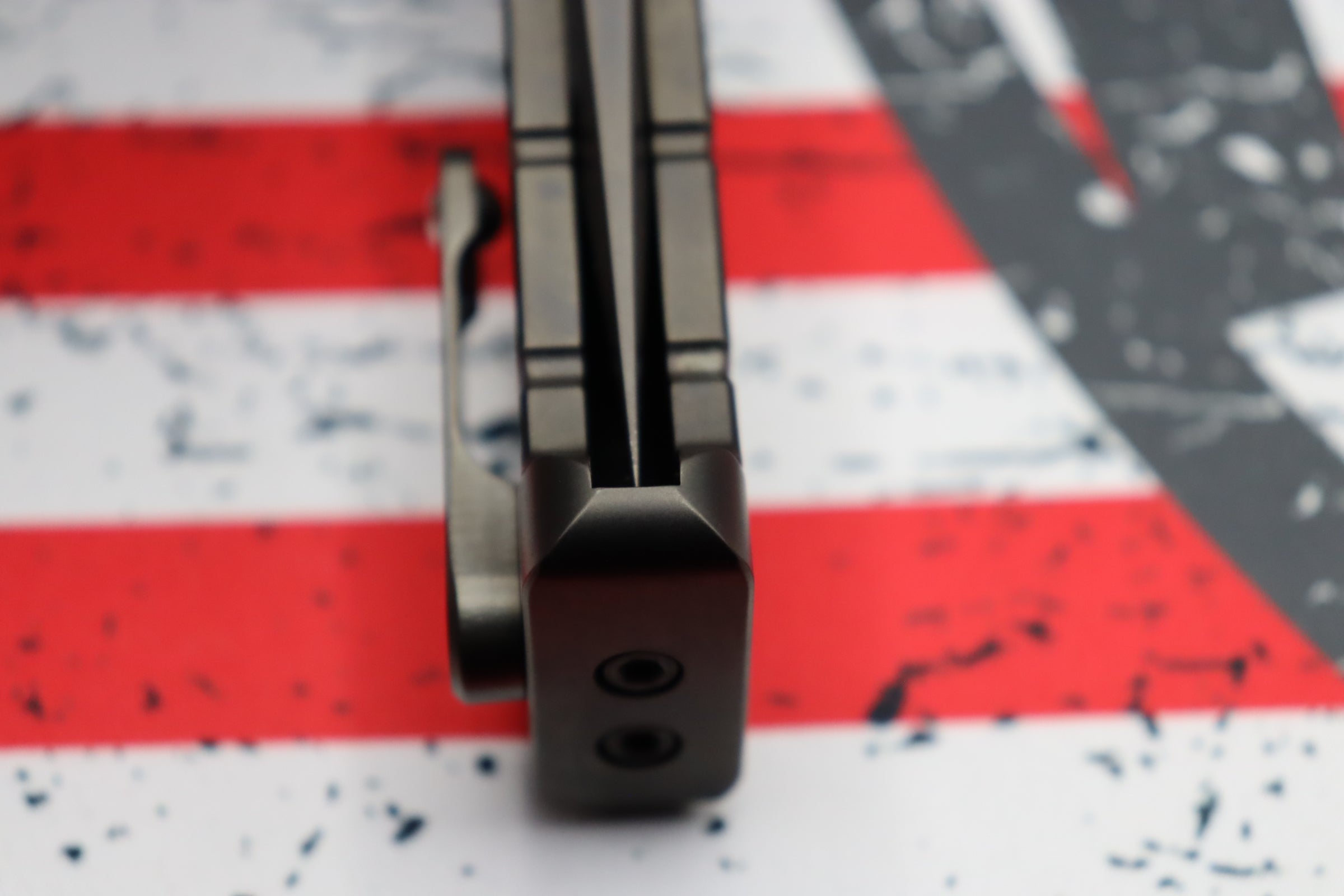 Medford Knife Fighter Flipper USMC PVD “Ghost American Flag” Engraved & PVD Hardware with PVD CPM-S35