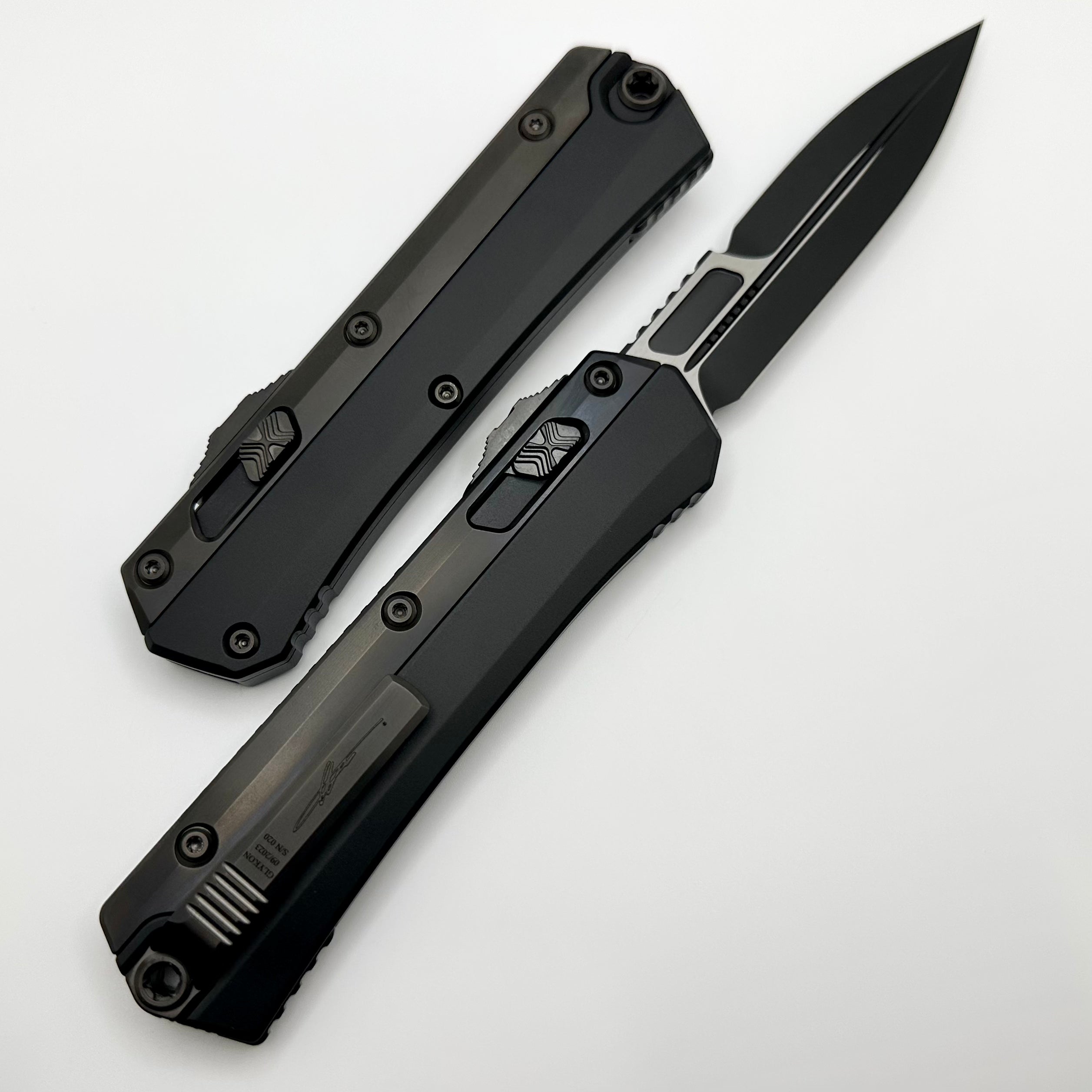 Microtech Glykon Shadow DLC Two Tone Bayonet w/ DLC Overlay Signature Series 184-1TTDLCTSH ONE PER HOUSEHOLD