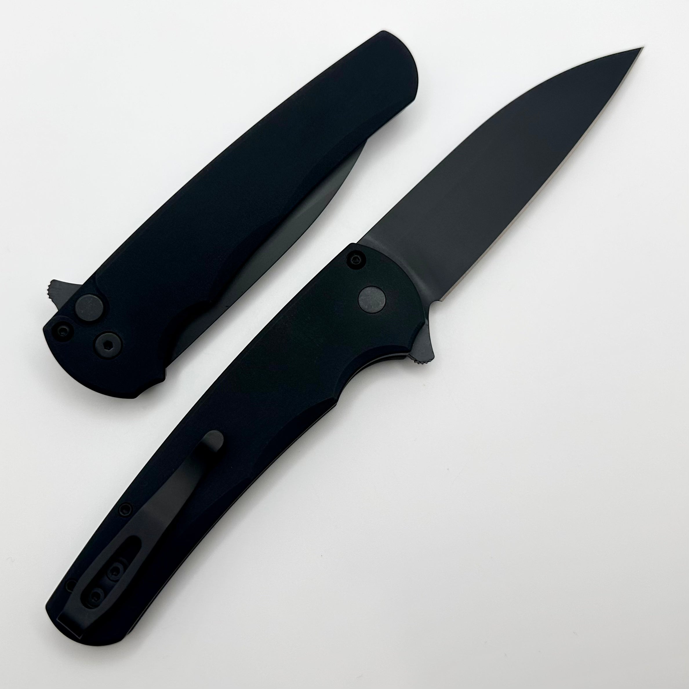 Pro-Tech Malibu Black Handle w/ Black Hardware & DLC MagnaCut Wharncliffe Blade 5303