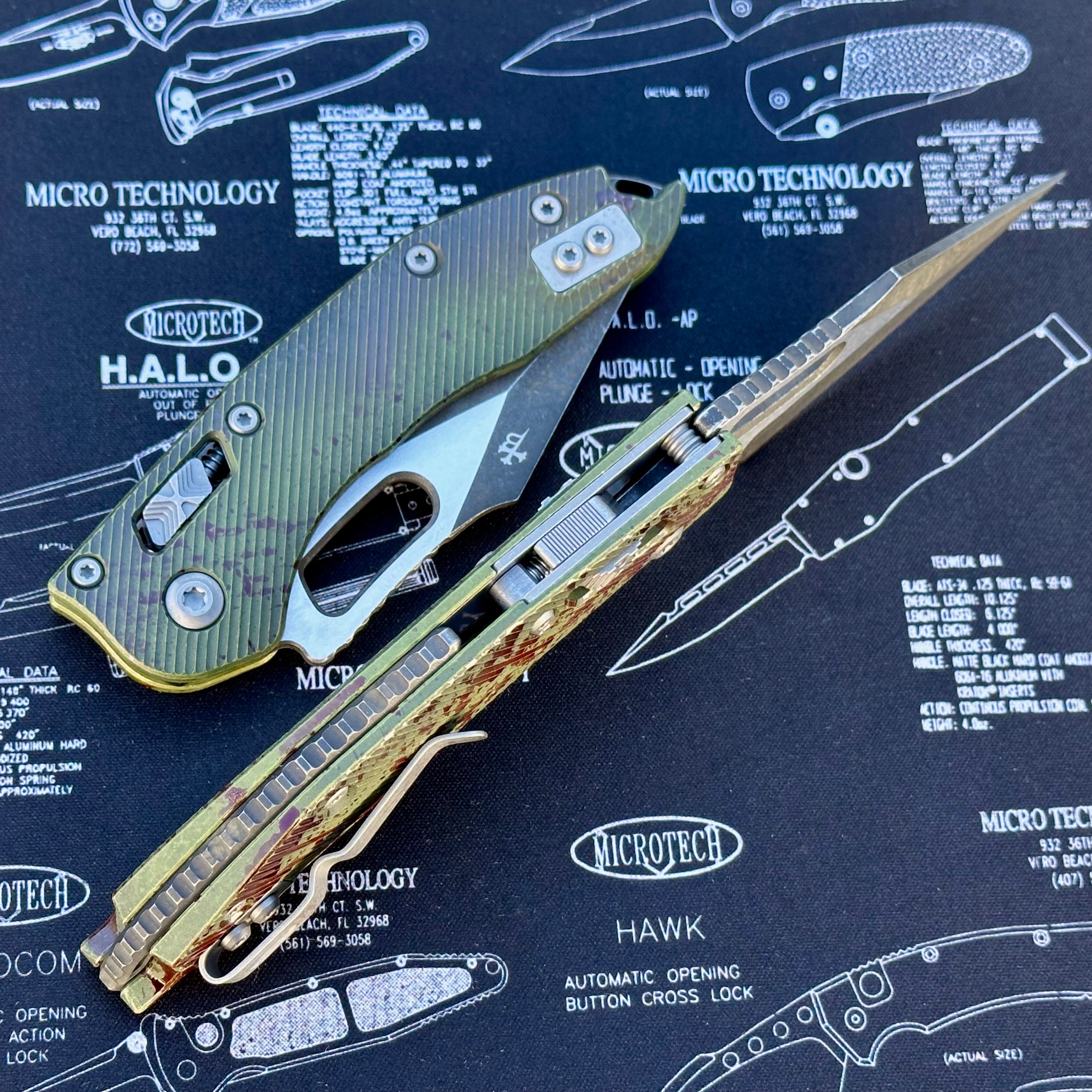 Microtech Knives Manual Stitch RAM LOK Fluted Aluminum Outbreak w/ M390MK Signature Series 169RL-1FLOBS One Per Household