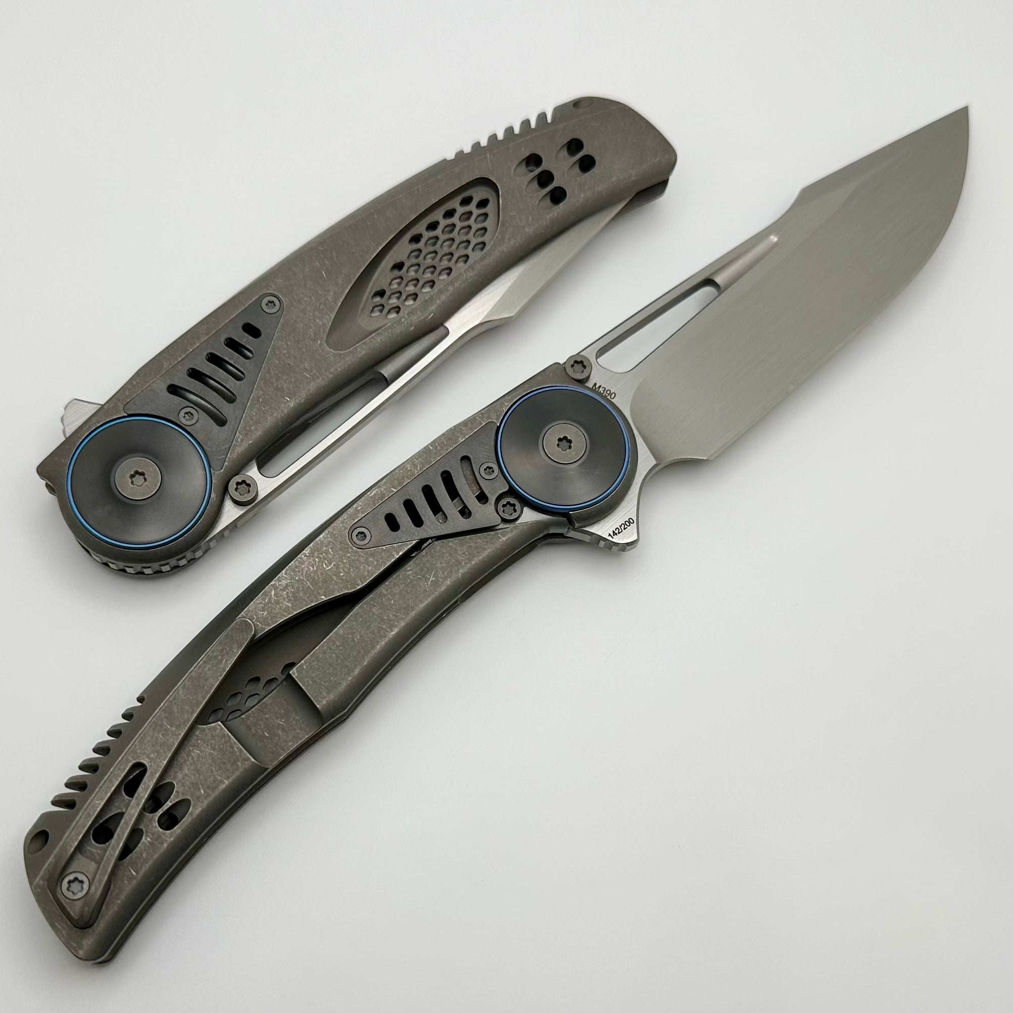 Reate Knives GTR Titanium Integral Dark Bead Blast w/ Zirconium Accents & Hand Satin M390