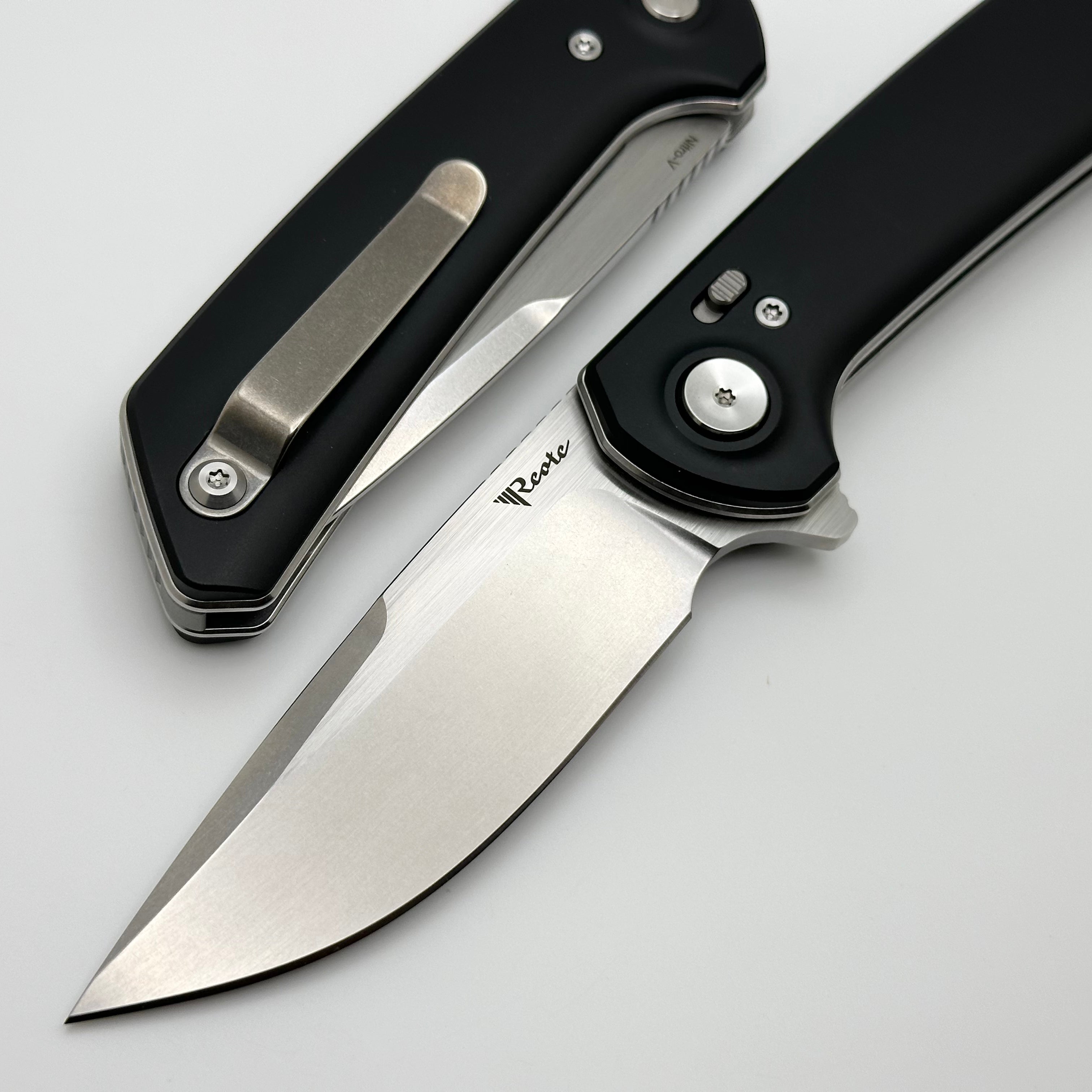 Reate Knives PL-XF Black Aluminum Handles & Stonewash/Satin Nitro-V