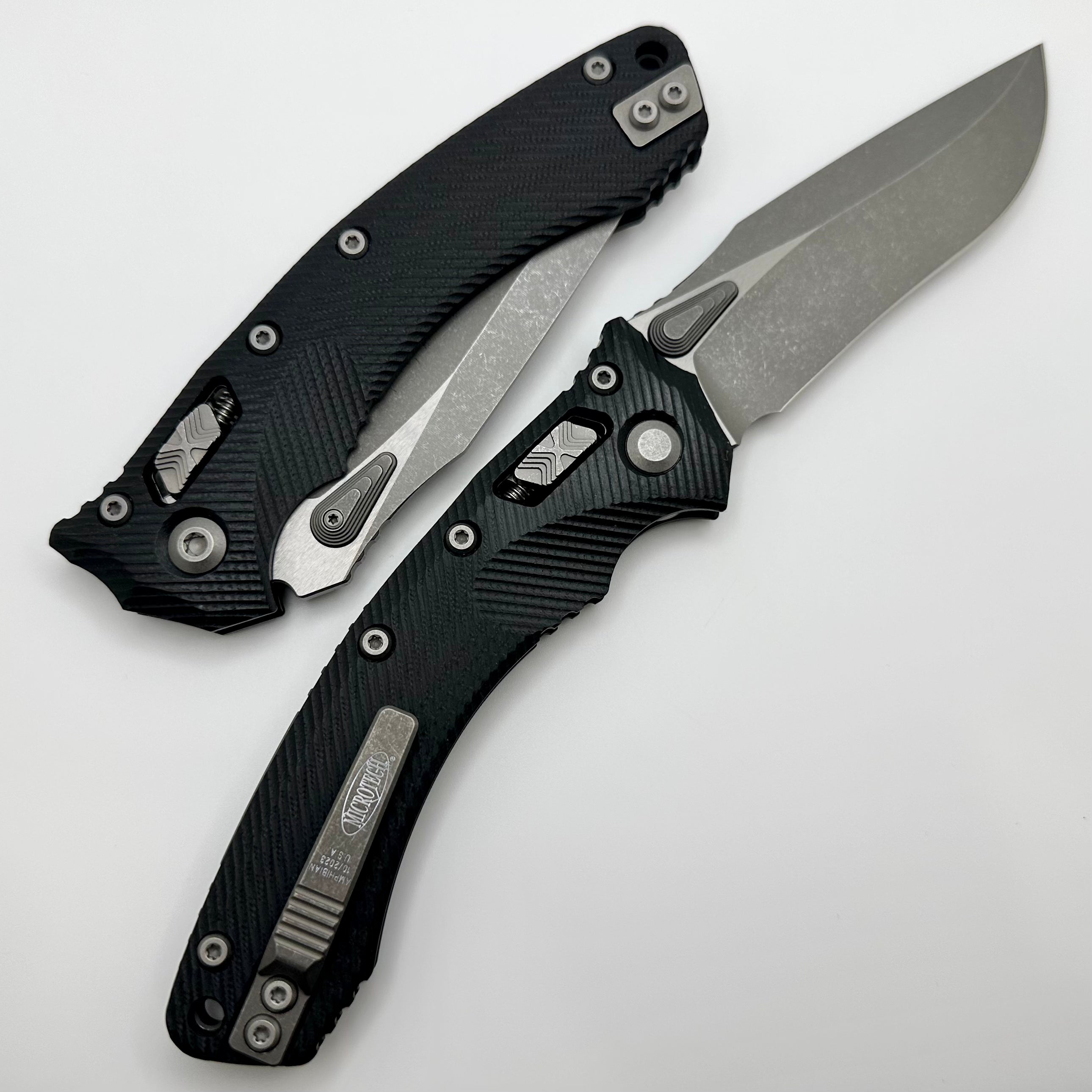 Microtech Amphibian RAM LOK Black Fluted G-10 & Apocalyptic M390MK 137RL-10APFLGTBK