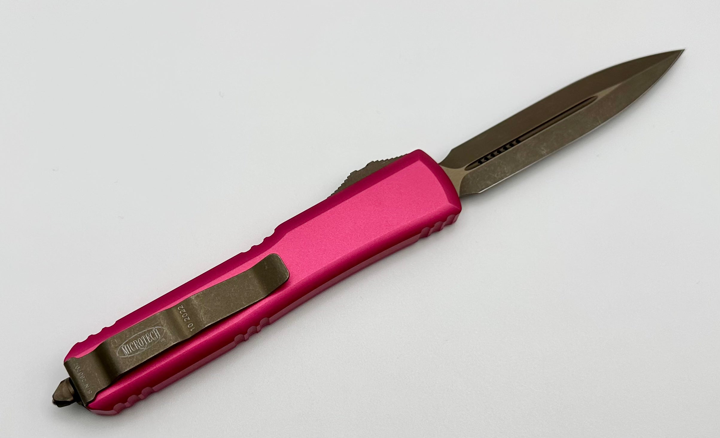 Microtech Ultratech Double Edge Apocalyptic Bronze & Pink 122-13APPK