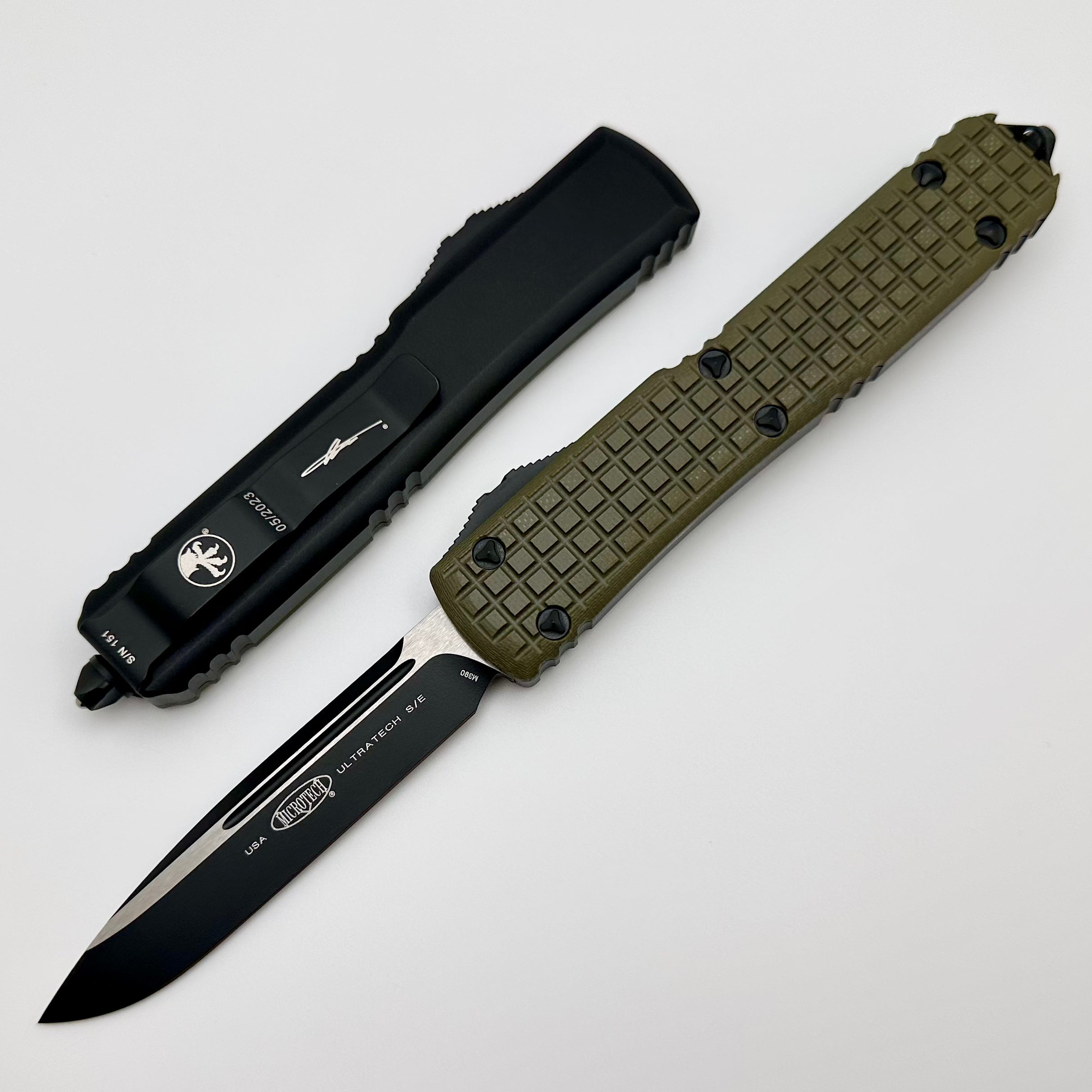 Microtech Ultratech OD Green Frag G-10 Top Tactical Standard Signature Series 121-1FRGTODS