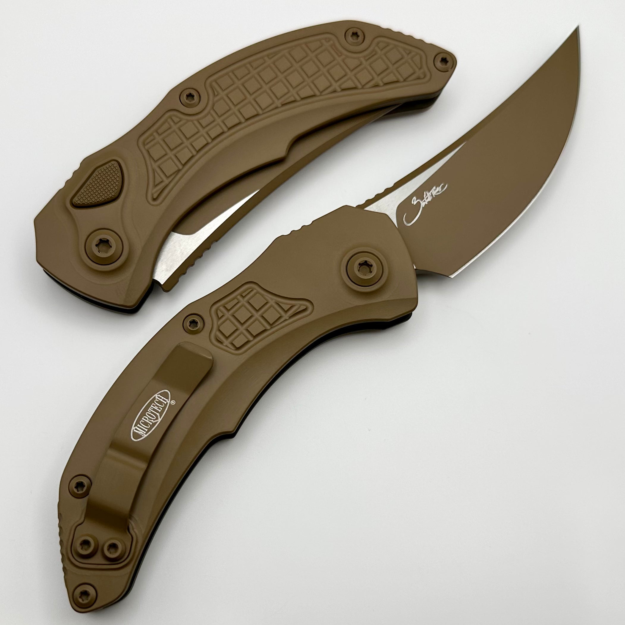 Microtech Knives & Bastinelli Brachial Cerakote Tan Standard 268A-1CTA