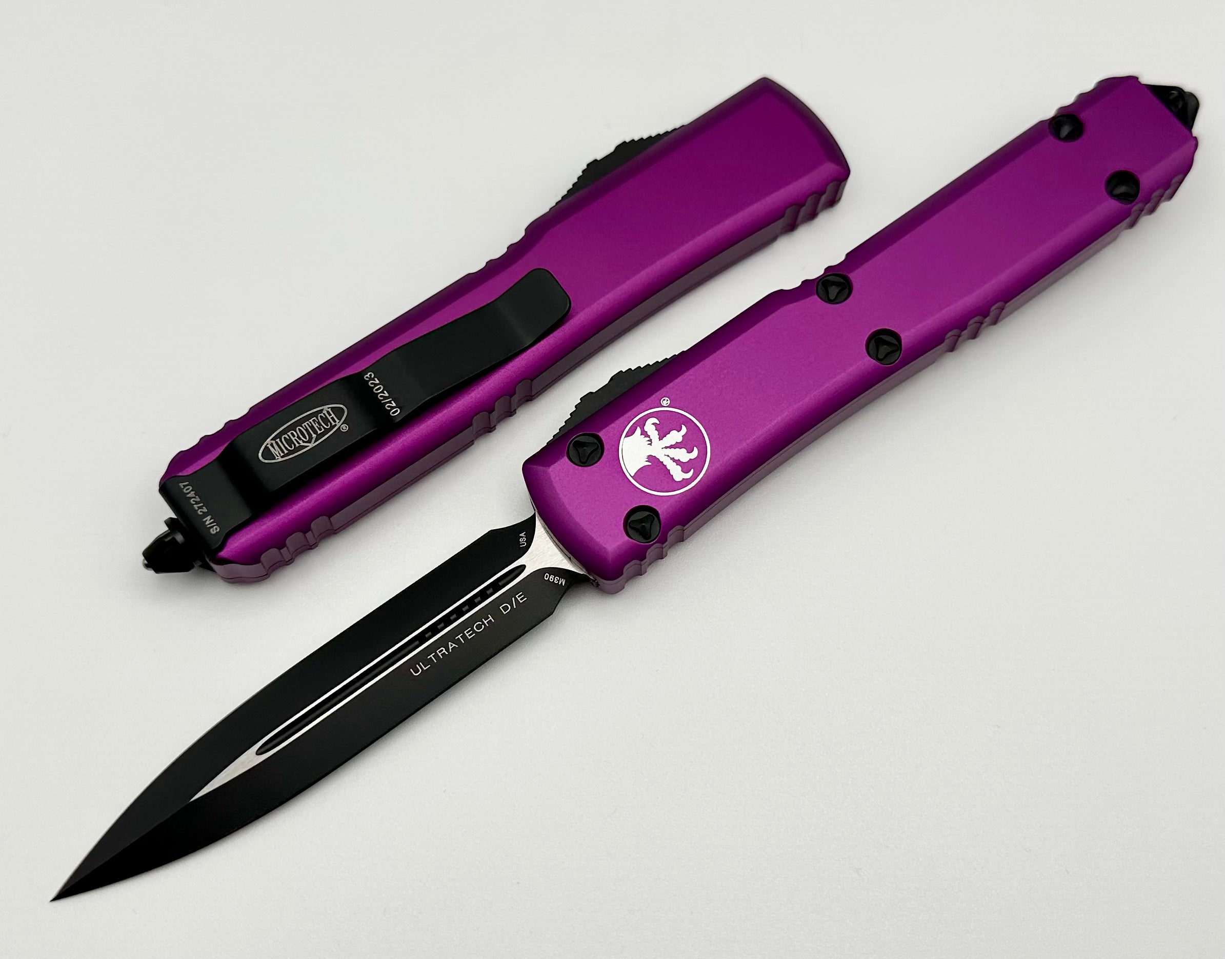 Microtech Ultratech Black Double Edge & Violet 122-1VI