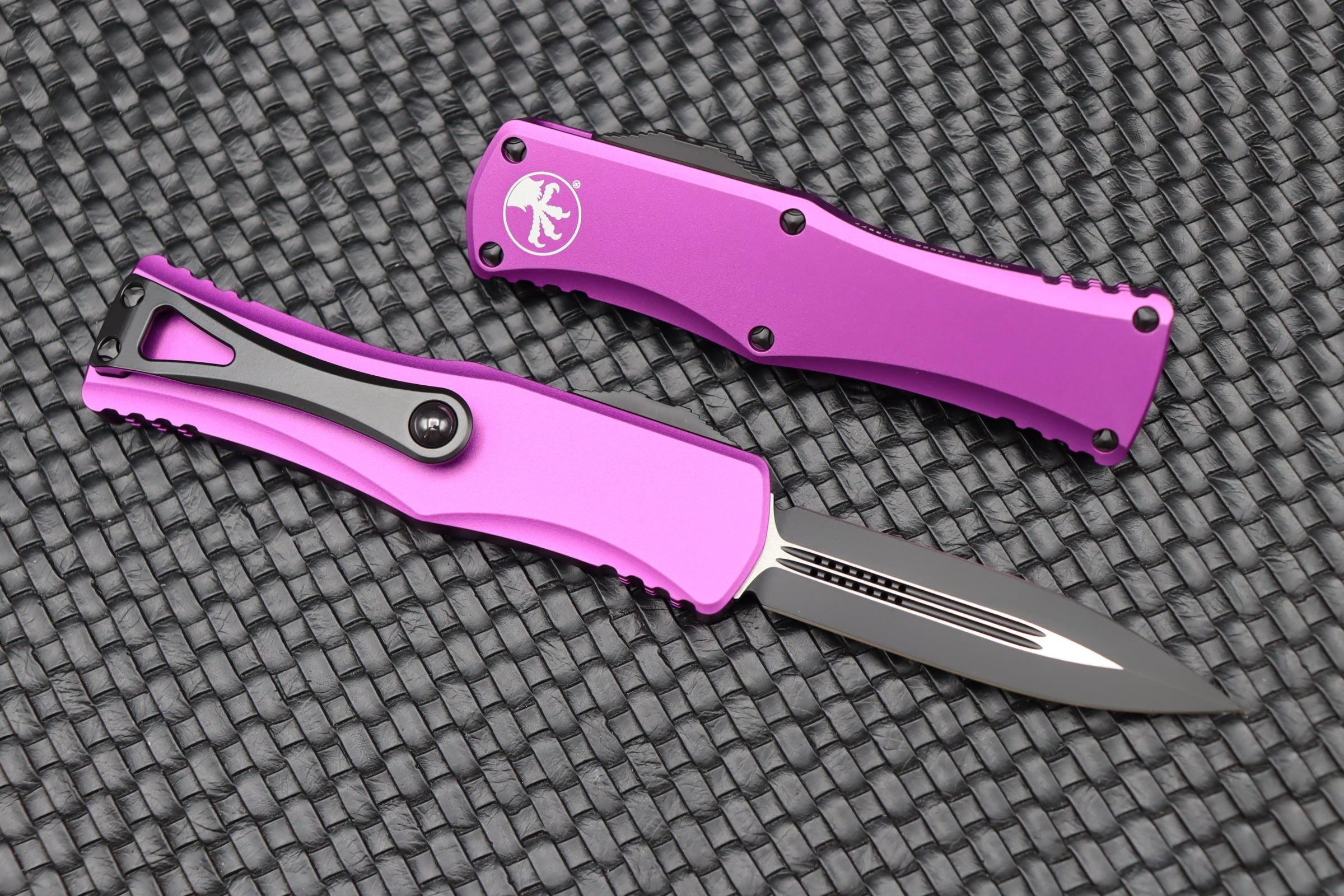 Microtech Hera Double Edge Black Standard & Violet 702-1VI