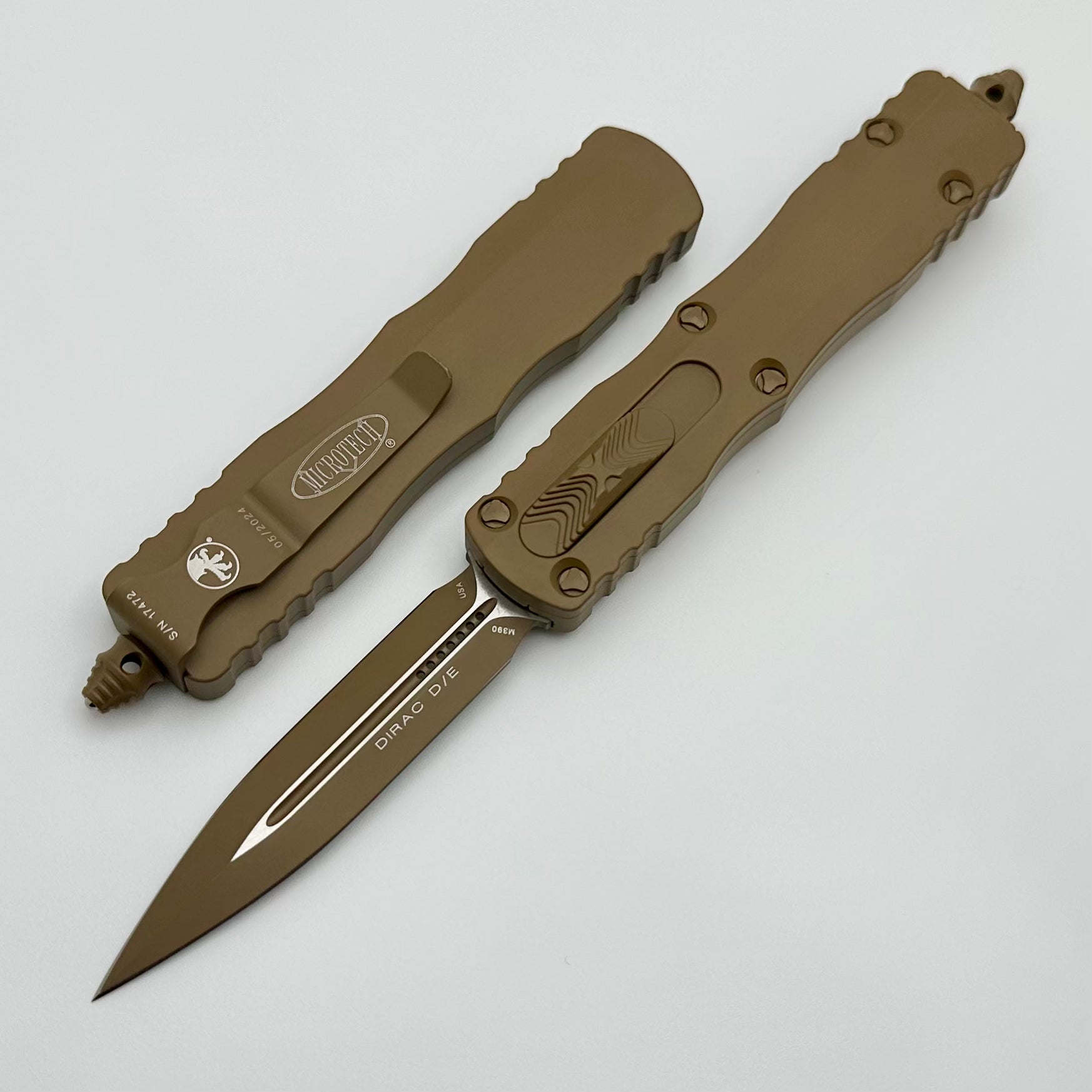 Microtech Dirac Cerakote Tan Double Edge 225-1CTA